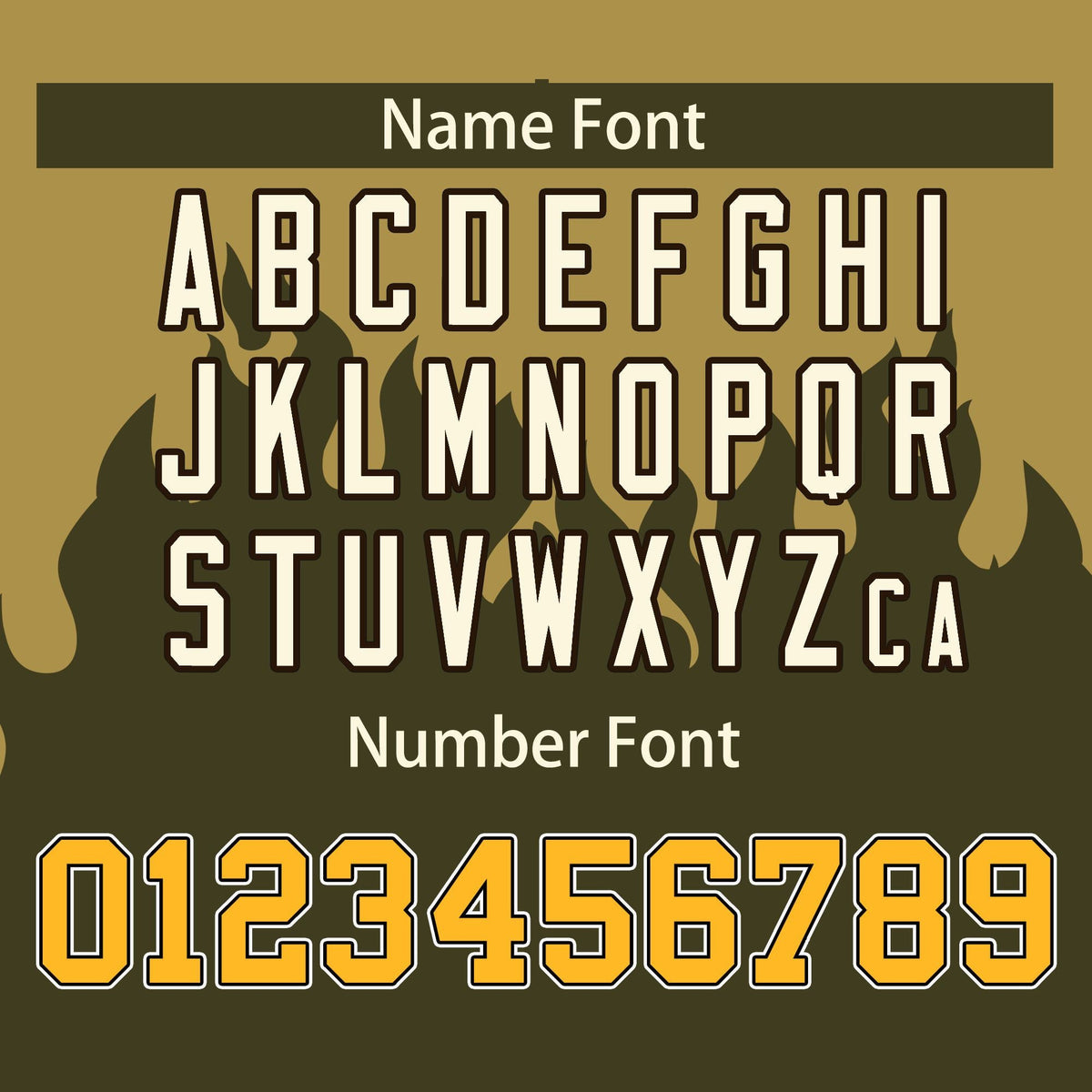 Custom Desert Yellow Olive-Gold Flame Graffiti Pattern Bomber Varsity Full-Snap Jacket