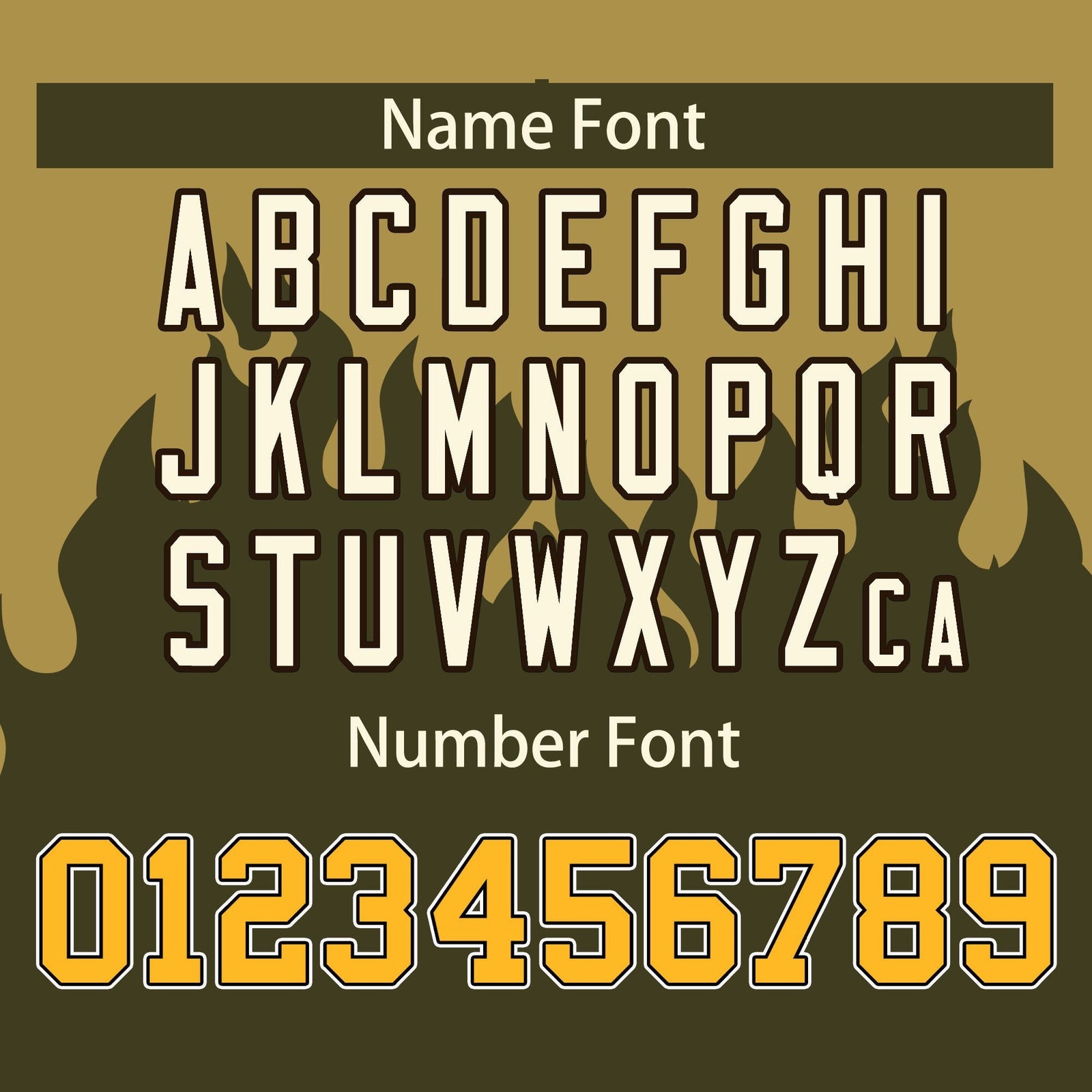 Custom Desert Yellow Olive-Gold Flame Graffiti Pattern Bomber Varsity Full-Snap Jacket