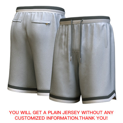 Custom Gray Black-White Personalized Basketball Shorts