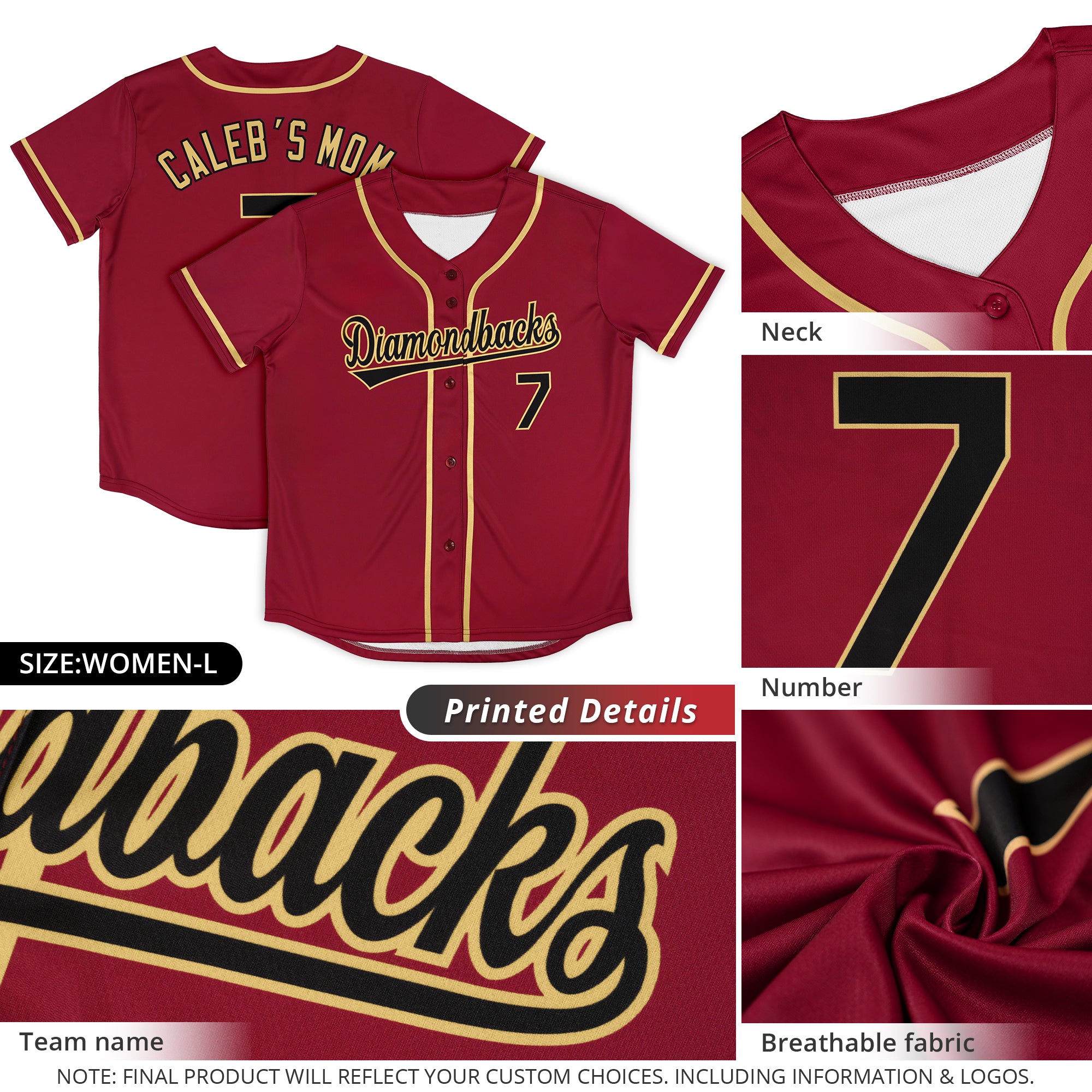 custom crimson baseball jersey