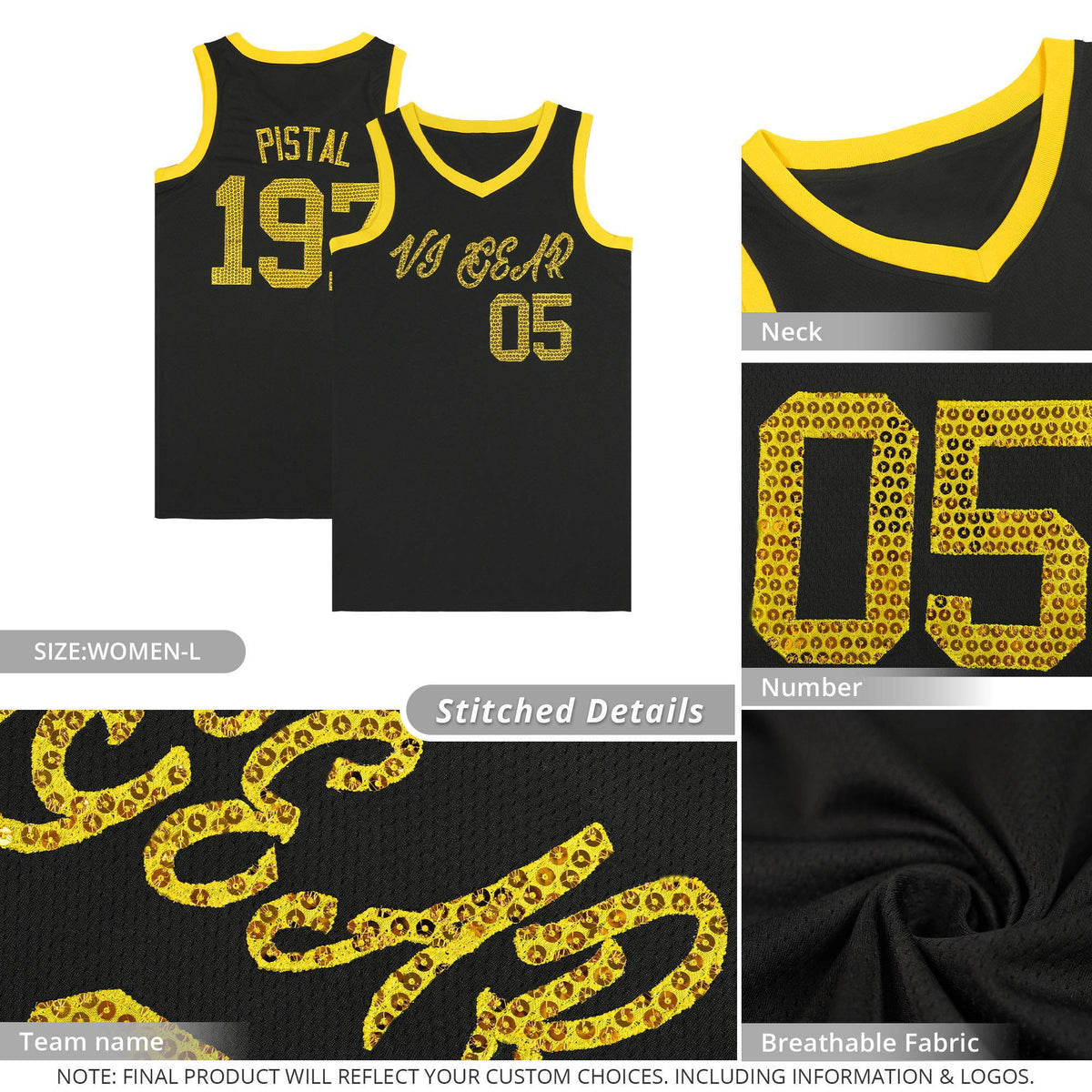 Custom Orange Sequined Tops Athletic Basketball Jersey