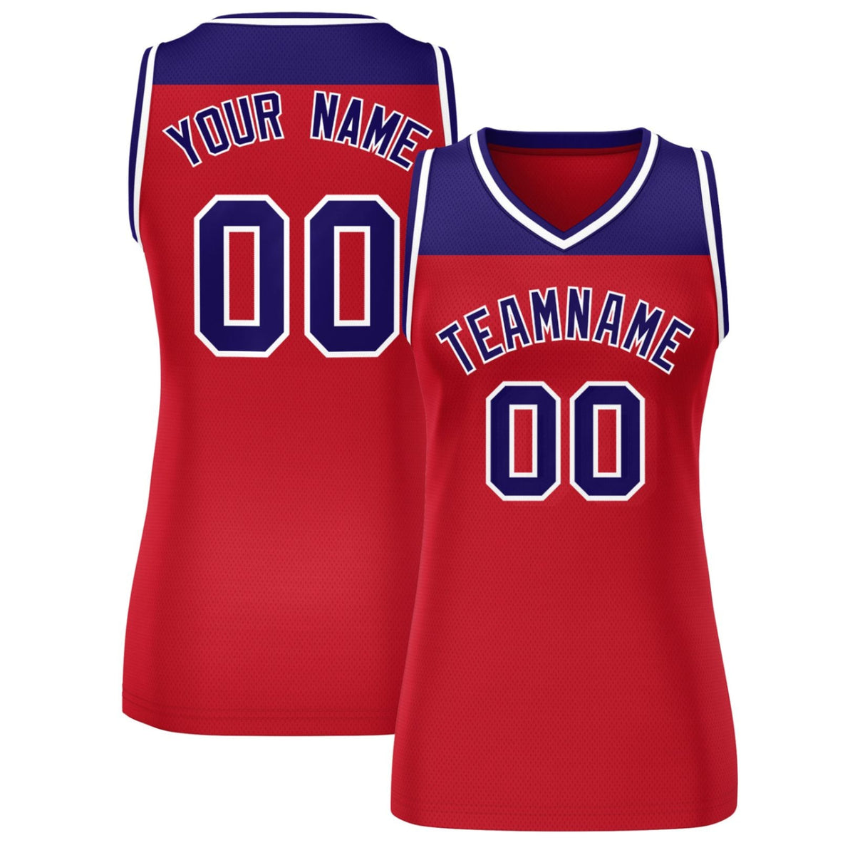 Custom Purple Red Color Block Fashion Tops Mesh Basketball Jersey For Women