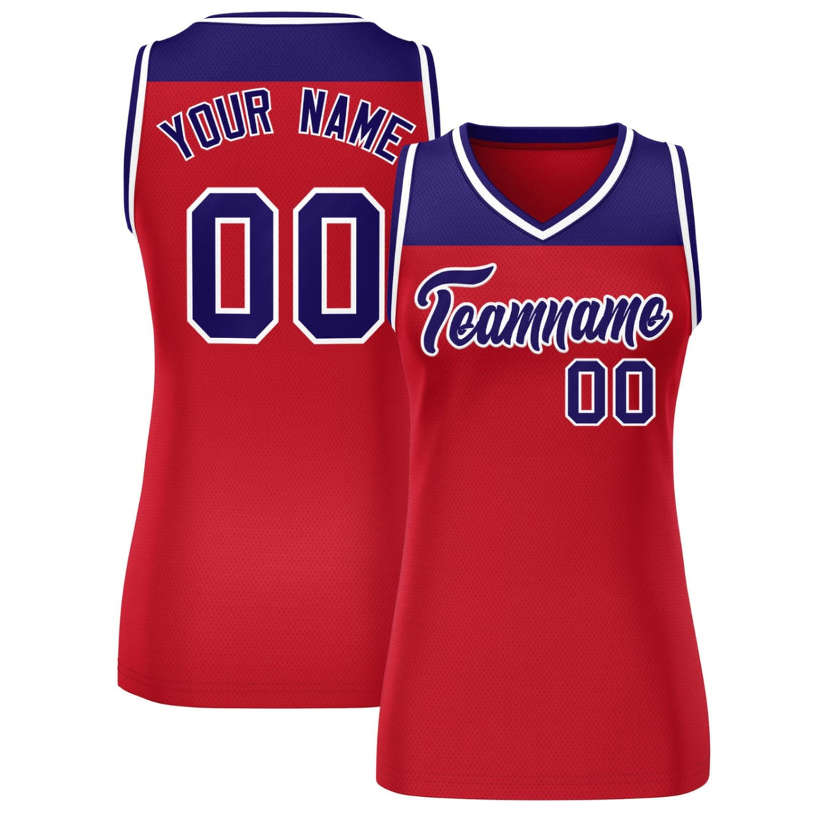Custom Purple Red Color Block Fashion Tops Mesh Basketball Jersey For Women