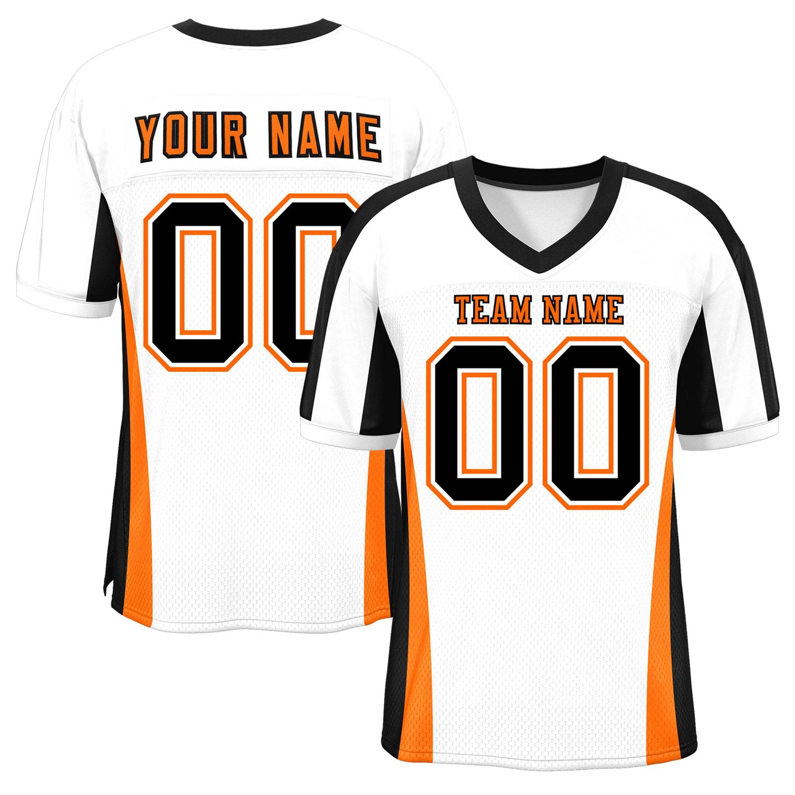 Custom White Color Block Mesh Authentic Football Jersey