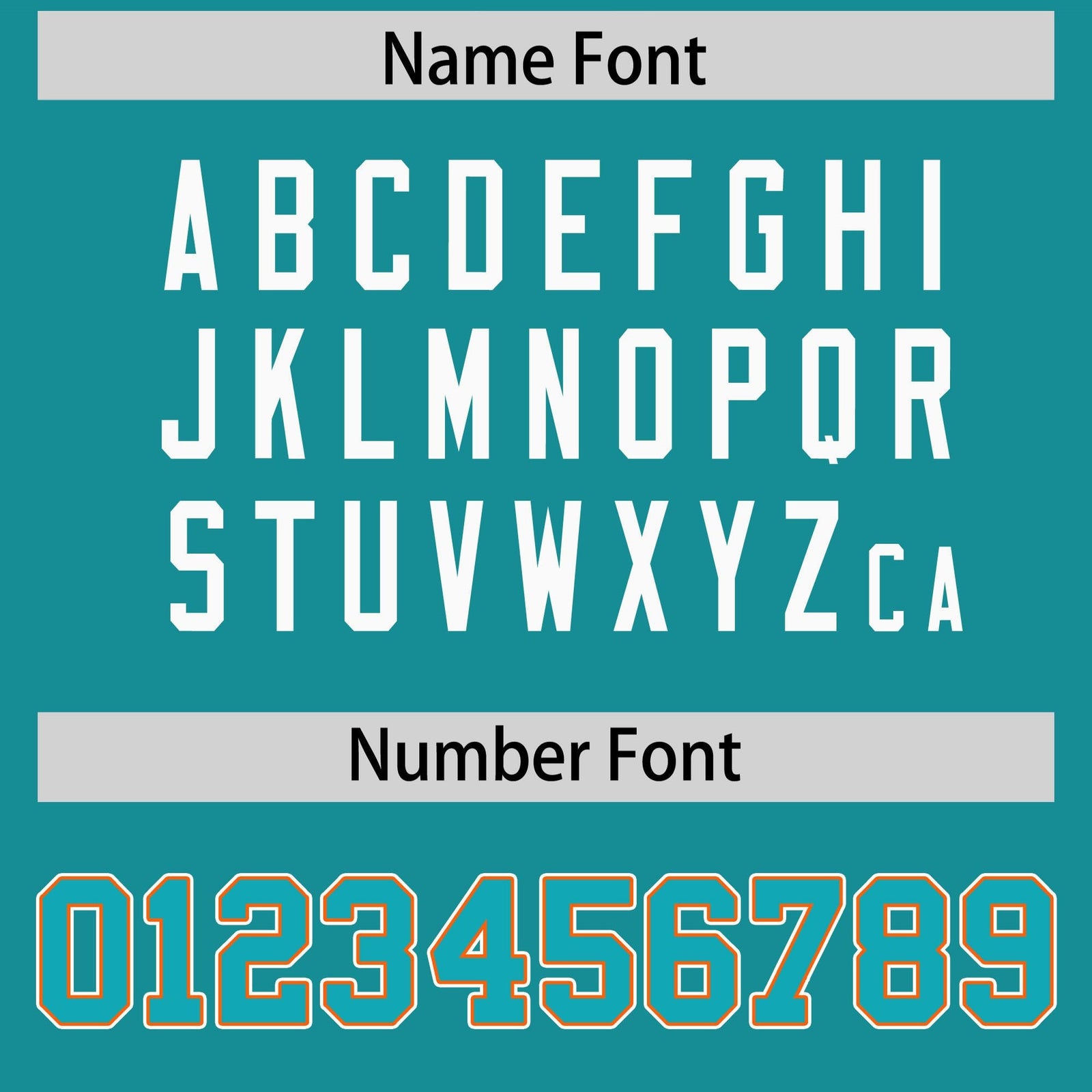 Custom Orange Aqua Personalized Color Block Authentic Football Jersey