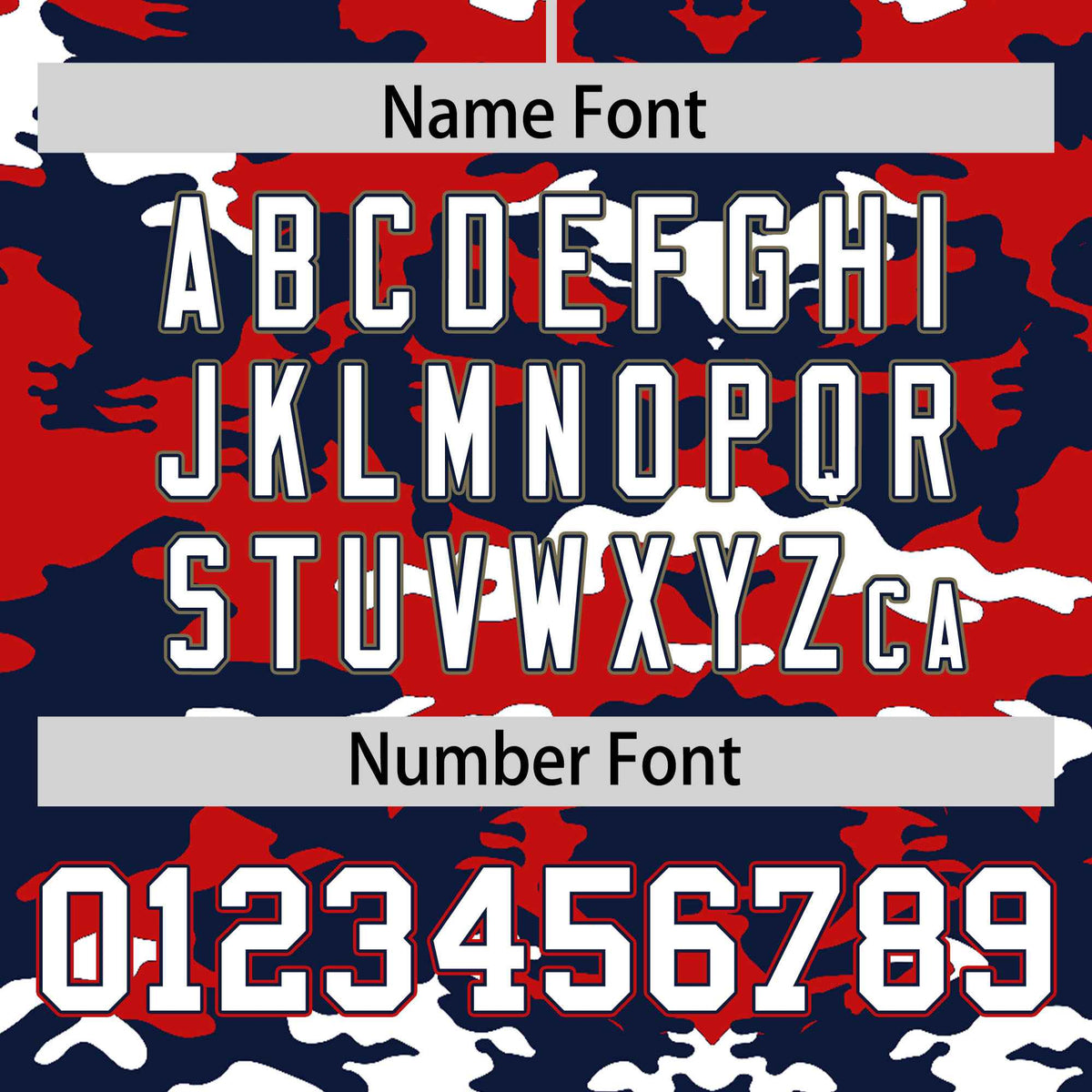 Custom Navy Red-White Personalized Camo Authentic Football Jersey