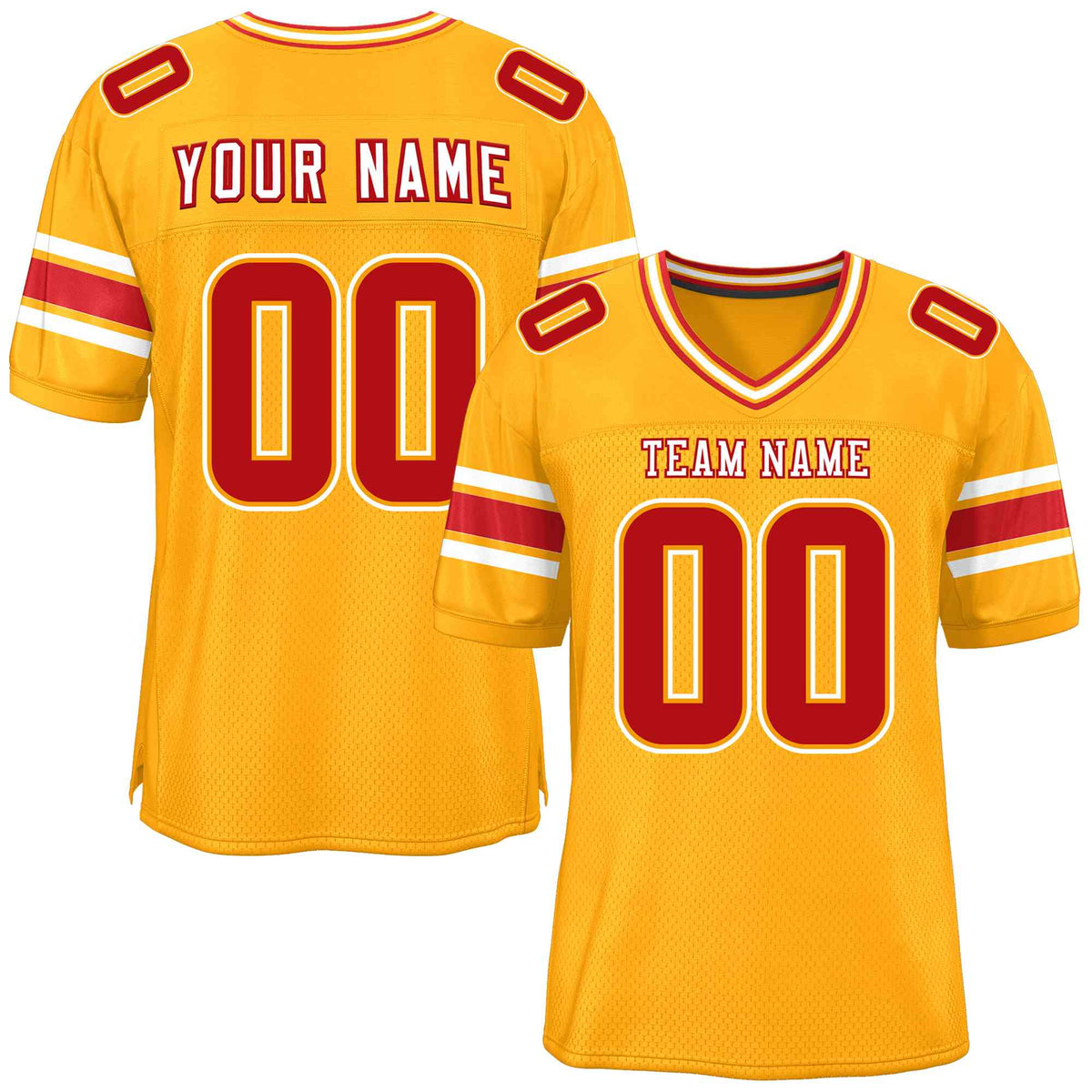 Custom Yellow Personalized Classic Authentic Football Jersey