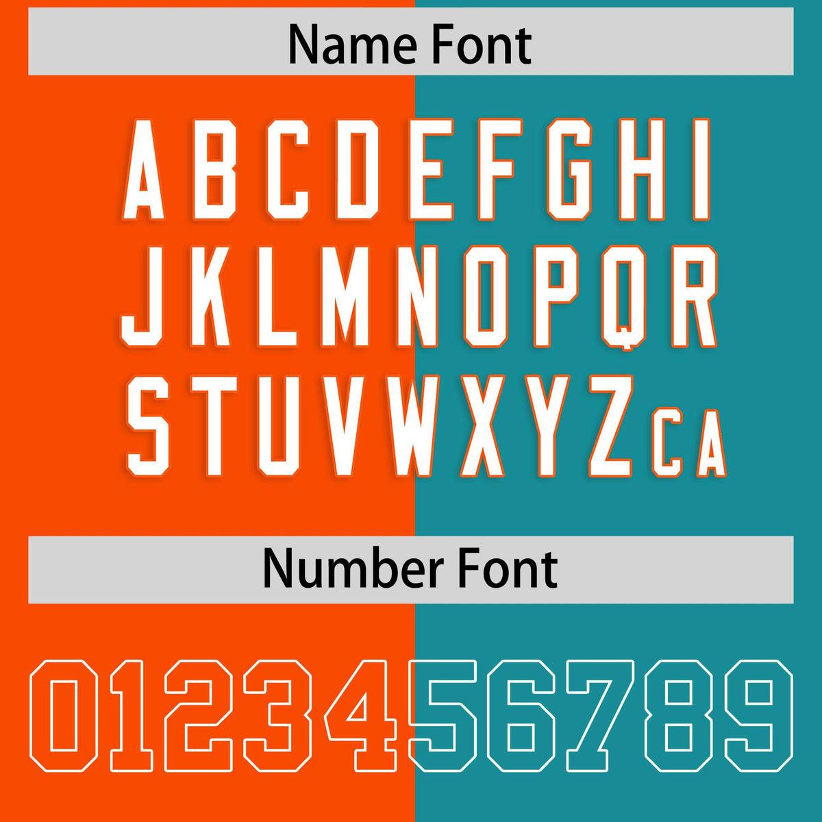 Custom Orange Aqua Personalized Split Two Tone Design Authentic Football Jersey