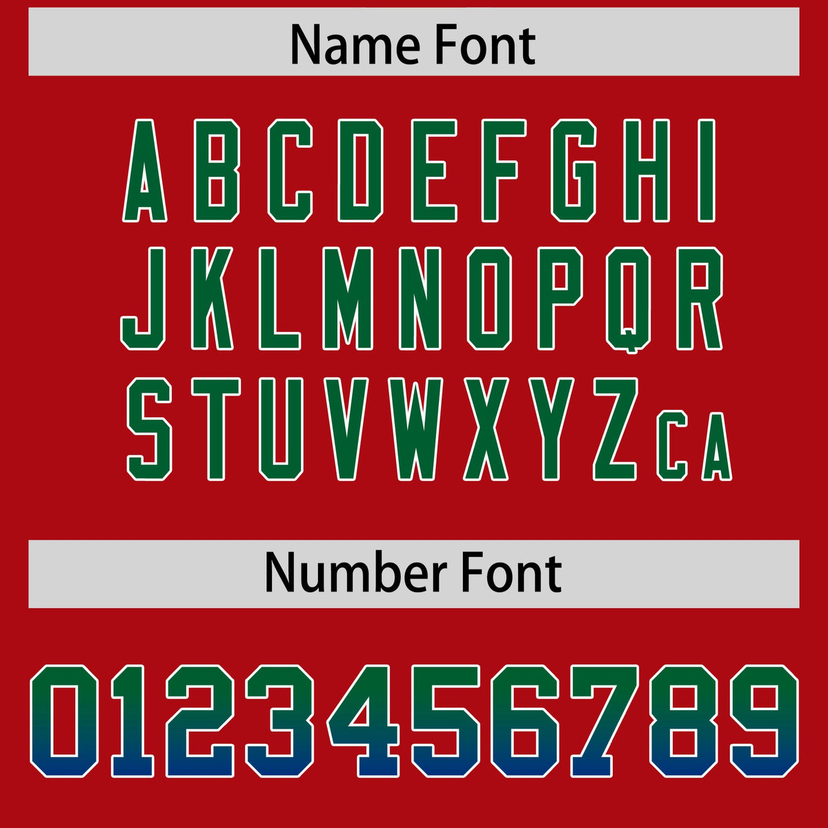 Custom Red Kelly Green and Royal Sides Gradient Fashion Personalized Team Football Jersey