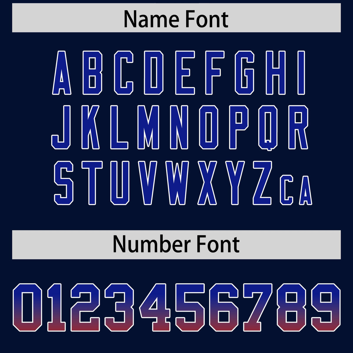 Custom Navy Royal and Red Sides Gradient Fashion Personalized Team Football Jersey