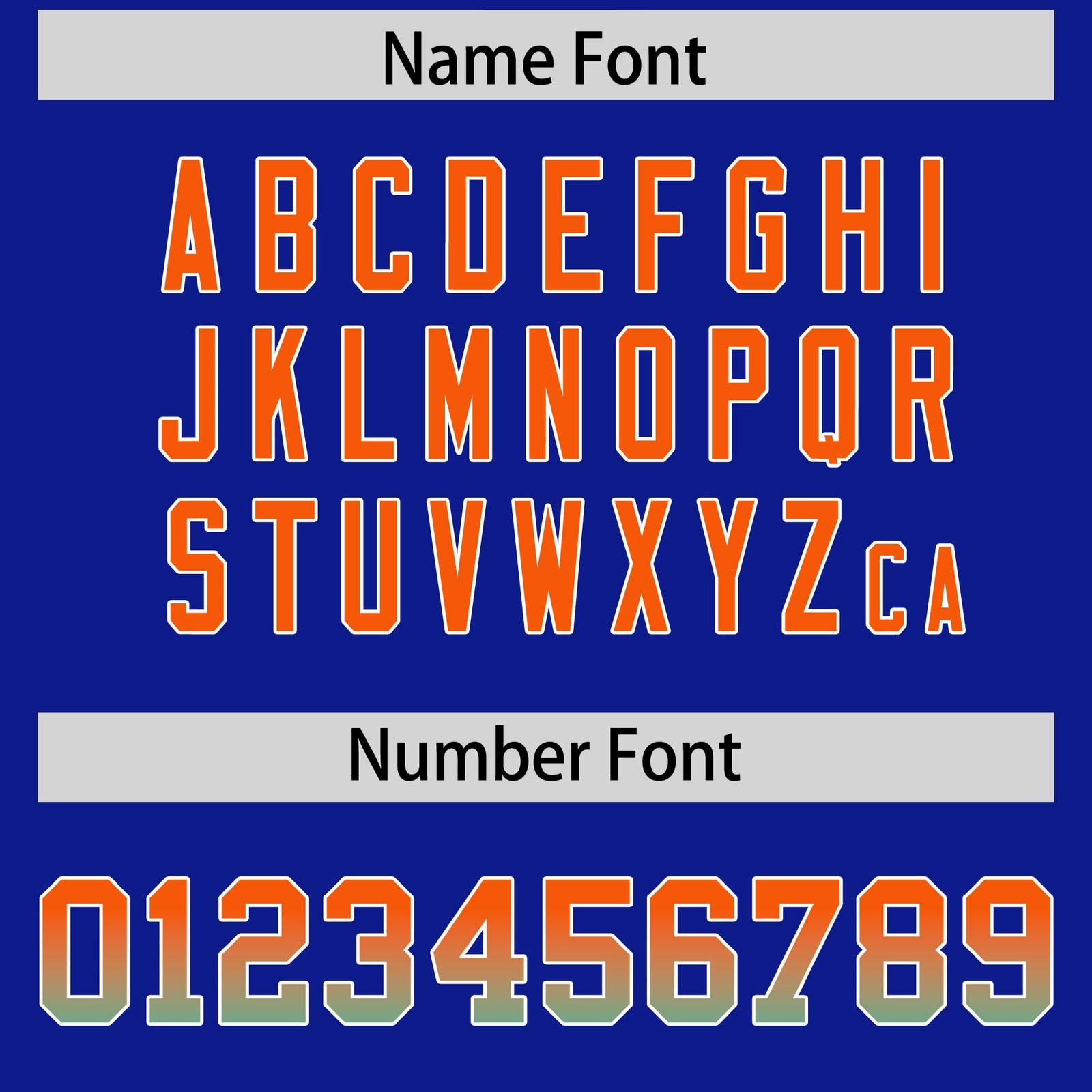 Custom Royal Orange and Bright Green Sides Gradient Fashion Personalized Team Football Jersey