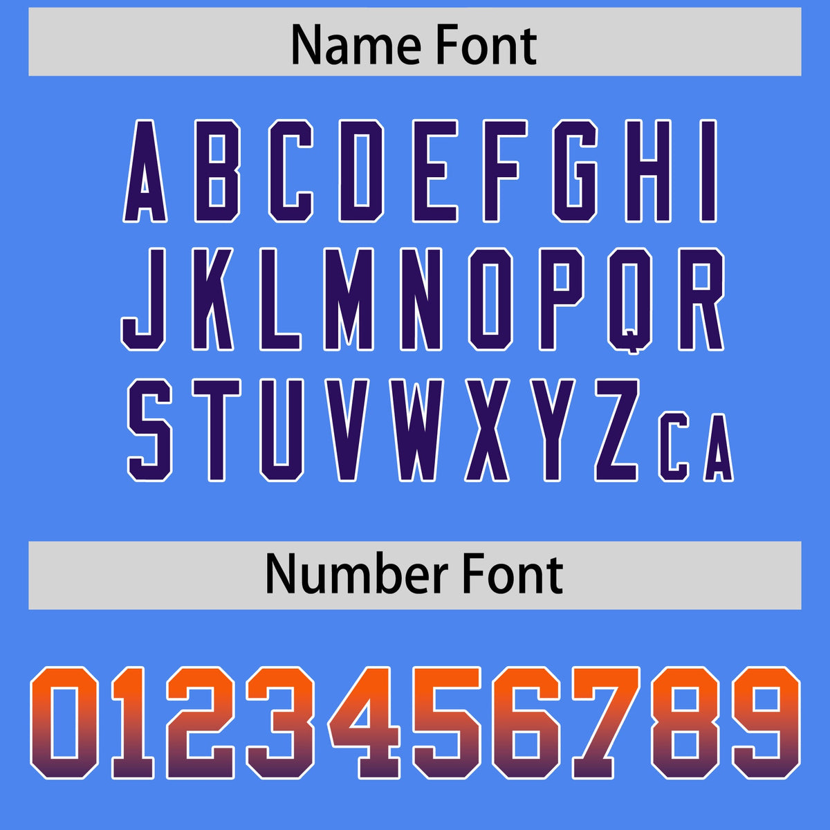 Custom Powder Blue Orange and Purple Sides Gradient Fashion Personalized Team Football Jersey