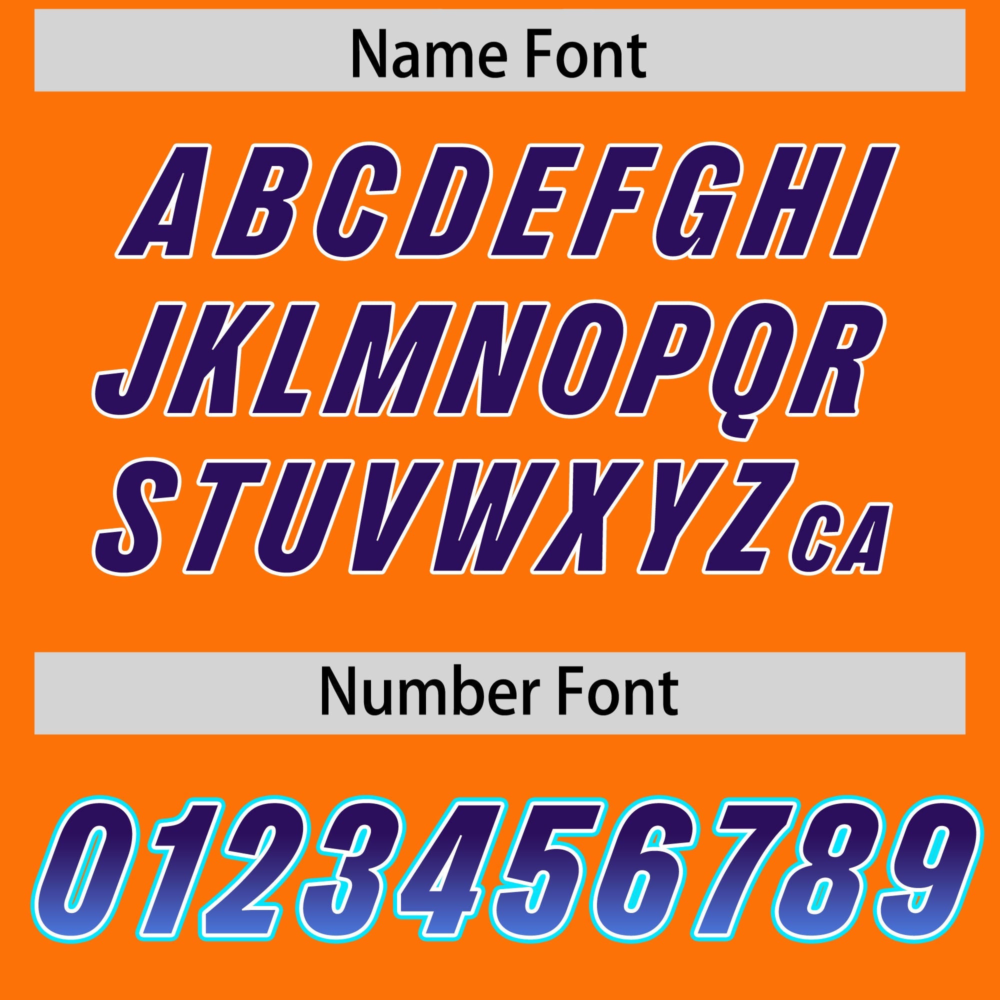 Custom Orange Purple and Powder Blue Sides Gradient Fashion Personalized Team Football Jersey