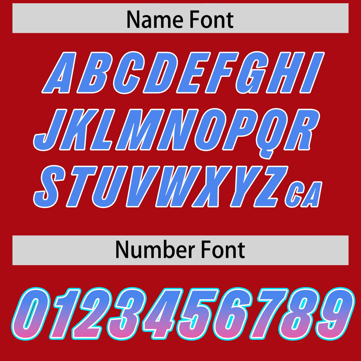 Custom Red Powder Blue and Pink Sides Gradient Fashion Personalized Team Football Jersey