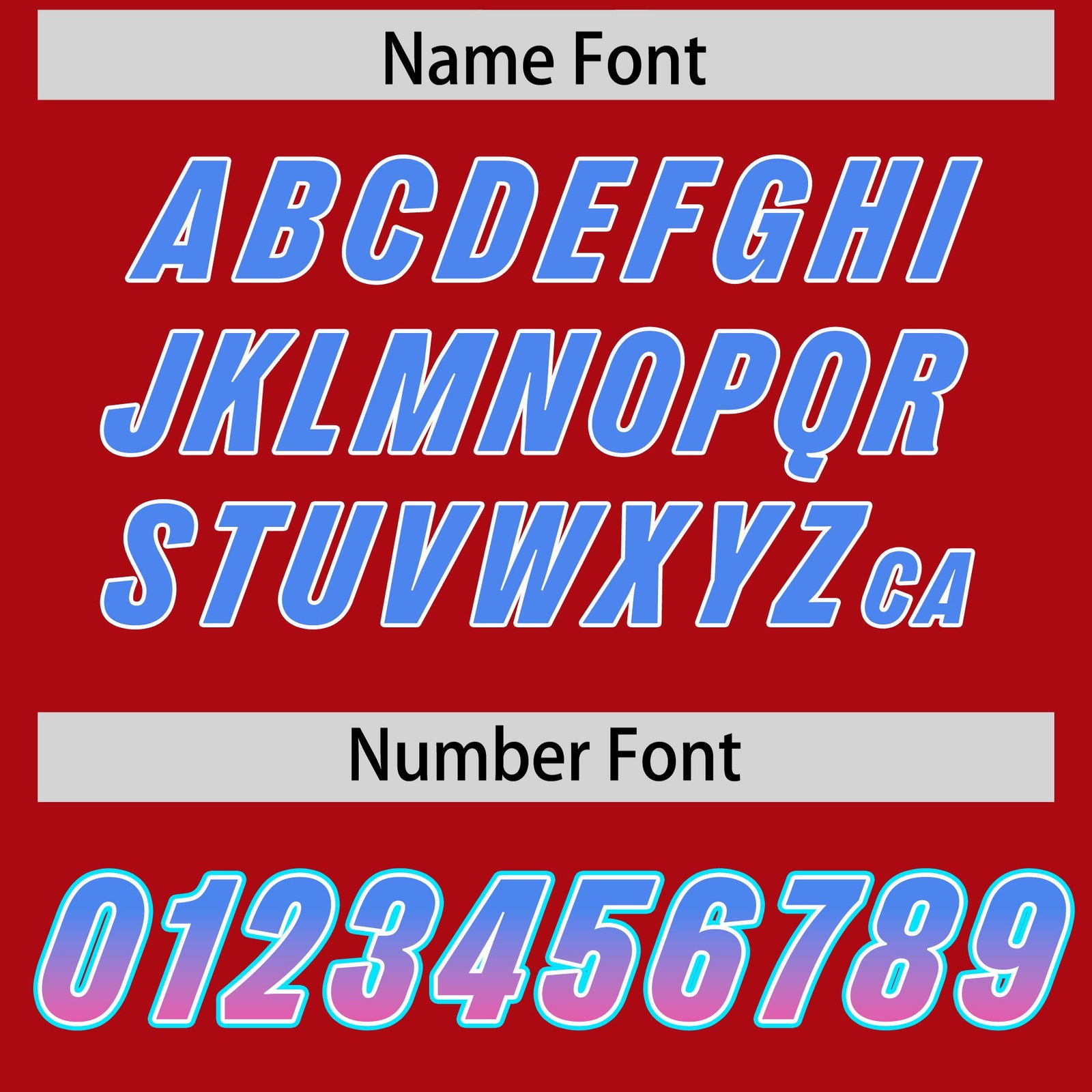 Custom Red Powder Blue and Pink Sides Gradient Fashion Personalized Team Football Jersey