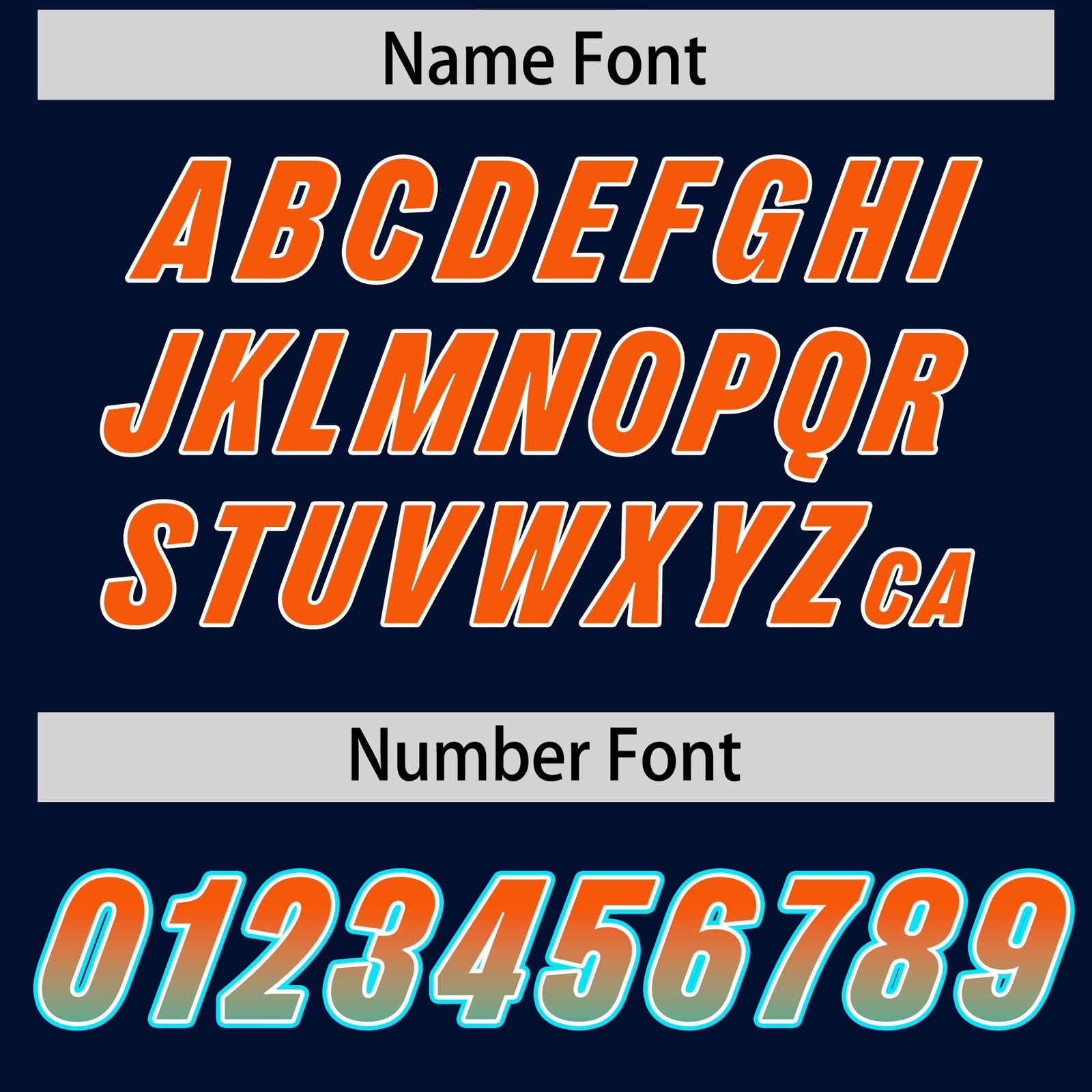 Custom Navy Orange and Bright Green Sides Gradient Fashion Personalized Team Football Jersey