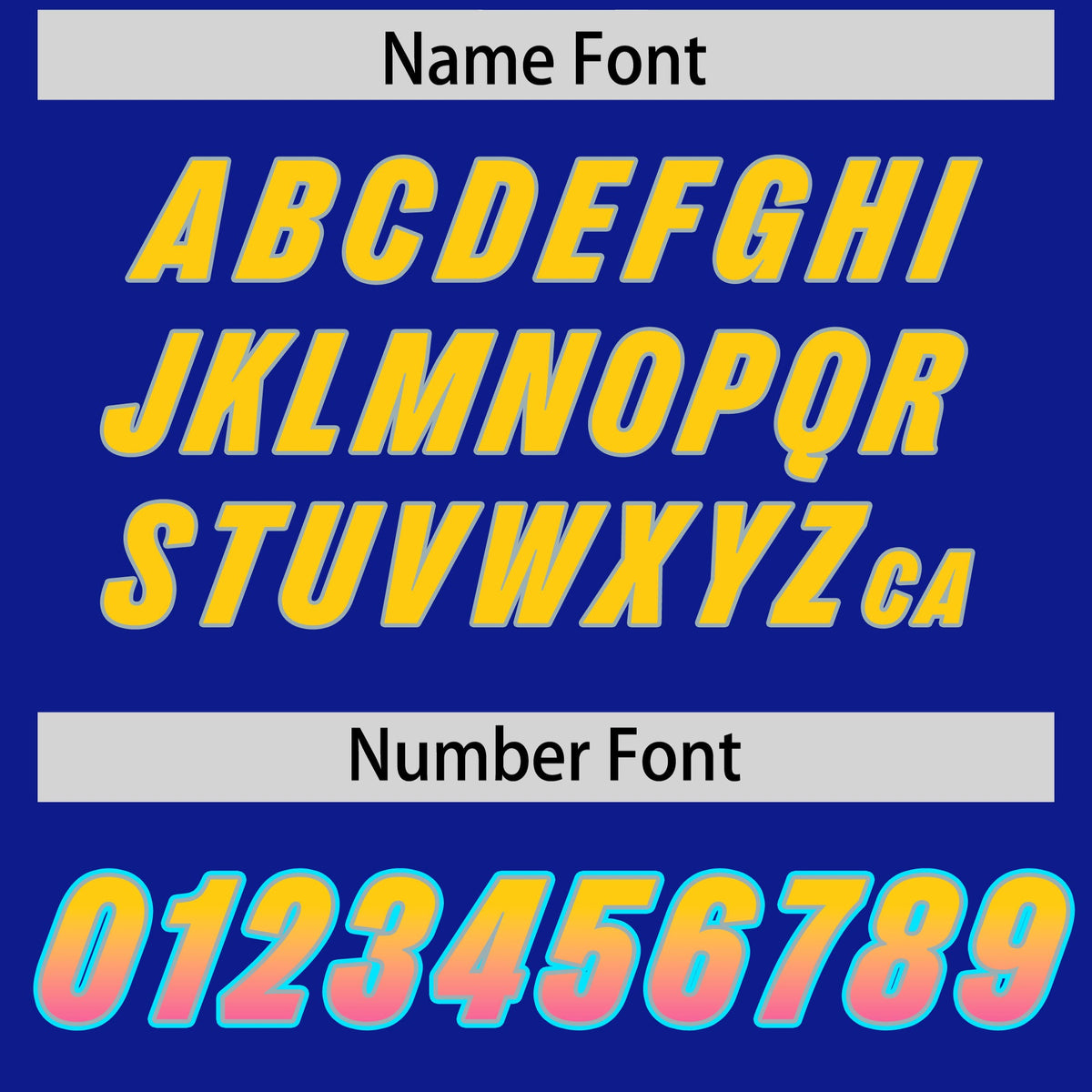 Custom Royal Gold Sides Gradient Fashion Personalized Team Football Jersey