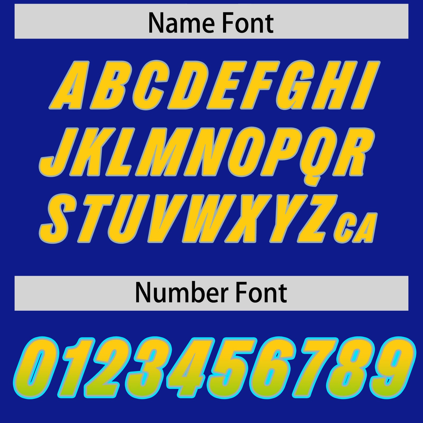 Custom Royal Gold Sides Gradient Fashion Personalized Team Football Jersey