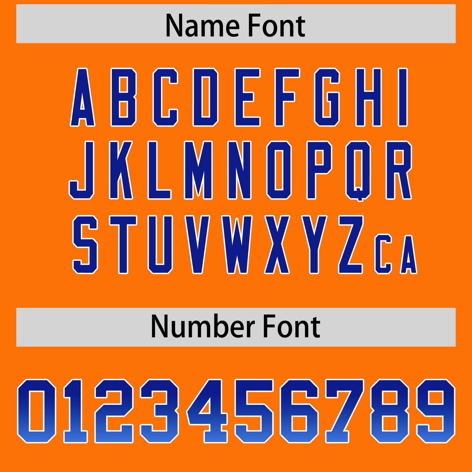 Custom Orange Royal and Powder Blue Sides Gradient Fashion Personalized Team Football Jersey