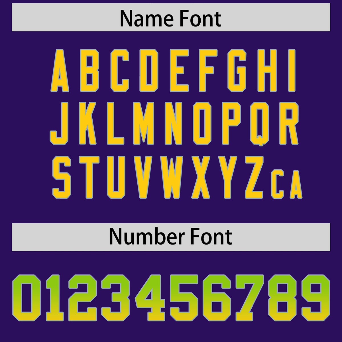 Custom Purple Neon Green and Gold Sides Gradient Fashion Personalized Team Football Jersey