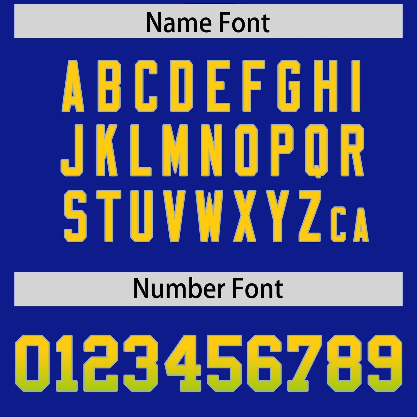 Custom Royal Gold Sides Gradient Fashion Personalized Team Football Jersey