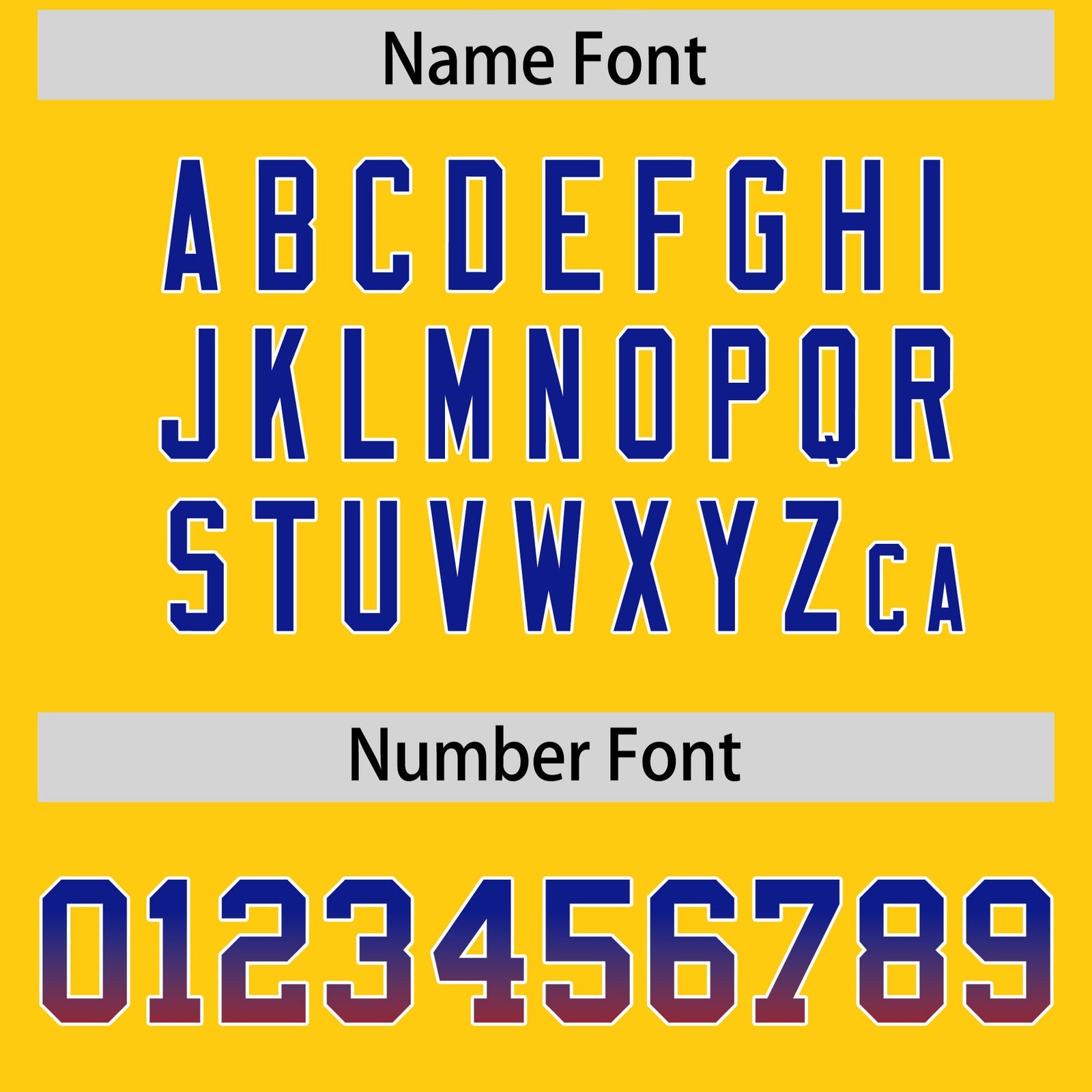 Custom Gold Royal and Red Sides Gradient Fashion Personalized Team Football Jersey