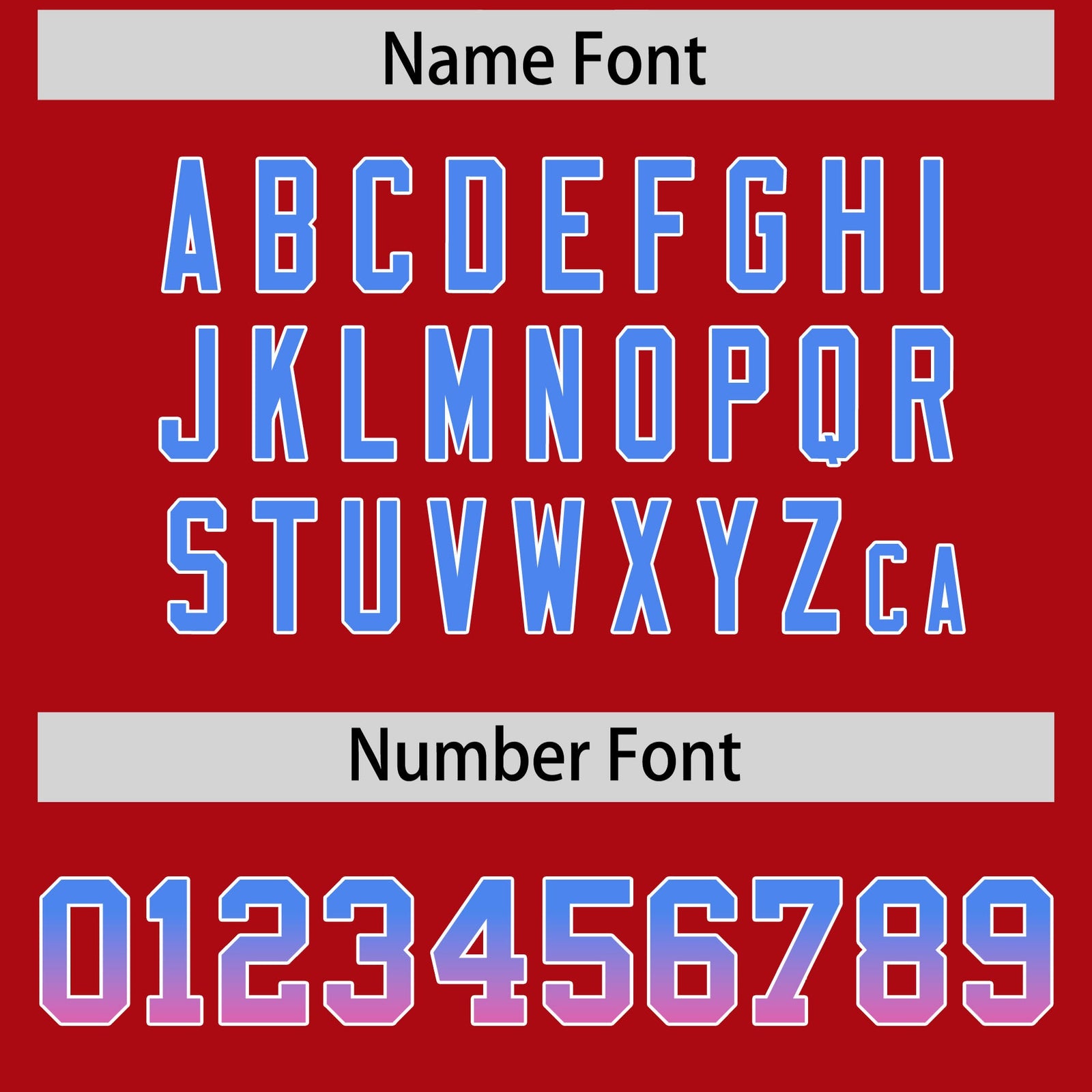 Custom Red Powder Blue and Pink Sides Gradient Fashion Personalized Team Football Jersey