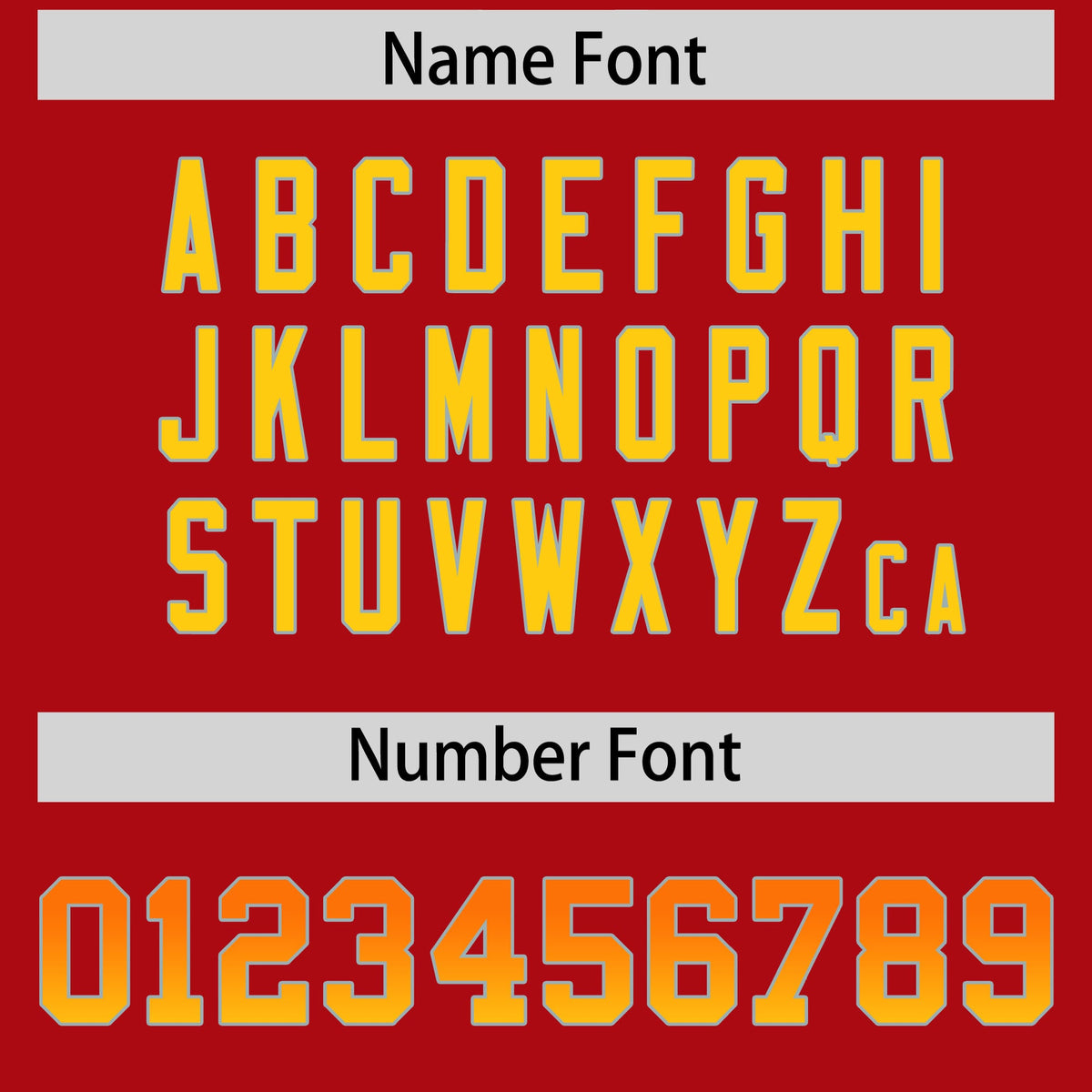 Custom Red Orange and Gold Sides Gradient Fashion Personalized Team Football Jersey