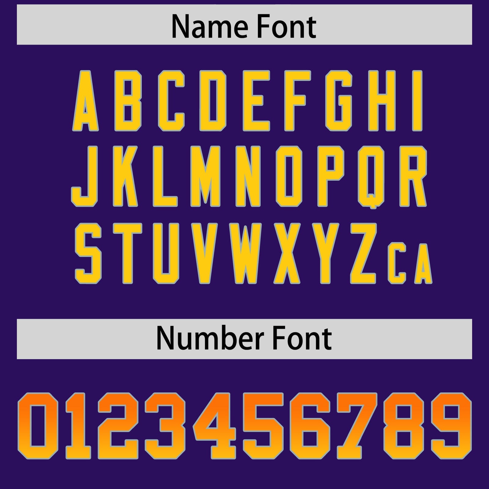 Custom Purple Orange and Gold Sides Gradient Fashion Personalized Team Football Jersey