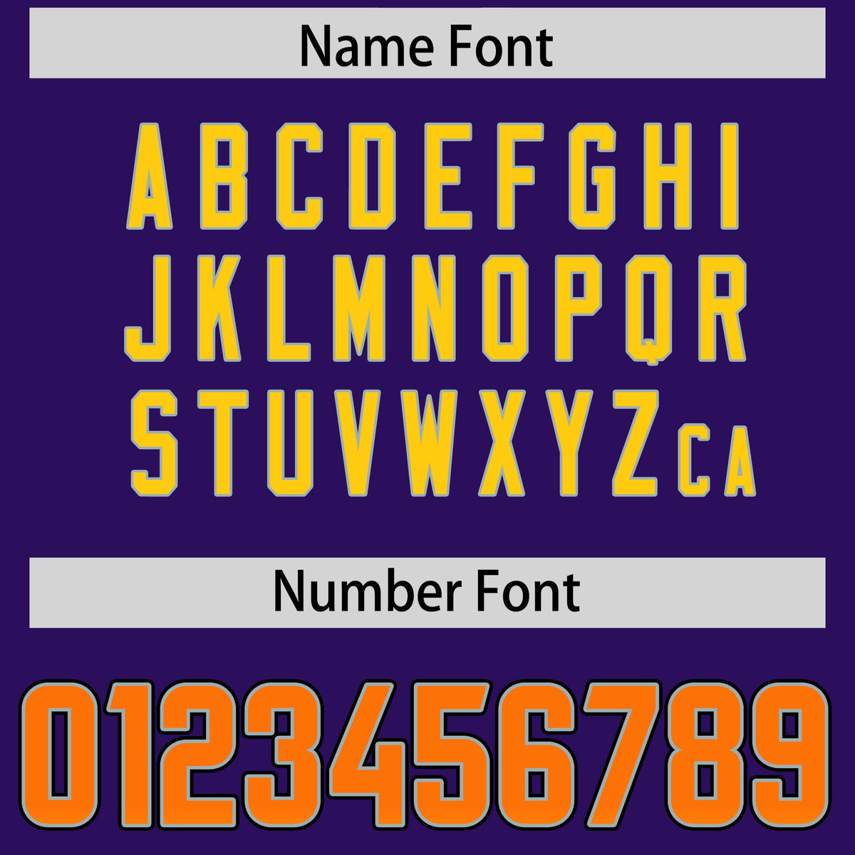 Custom Purple Orange and Gold Sides Gradient Fashion Personalized Team Football Jersey