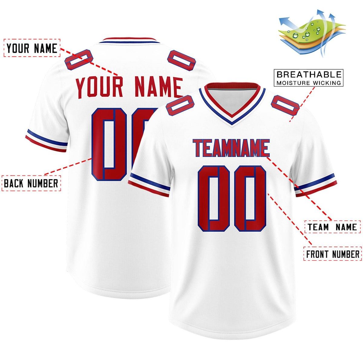 Custom White Classic Style American Football Jerseys
