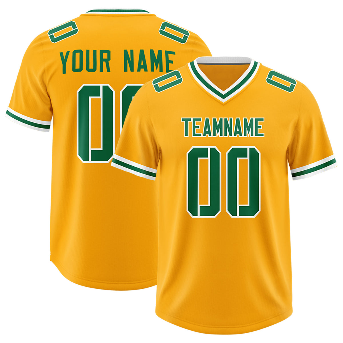 Custom Yellow Classic Style American Football Jerseys