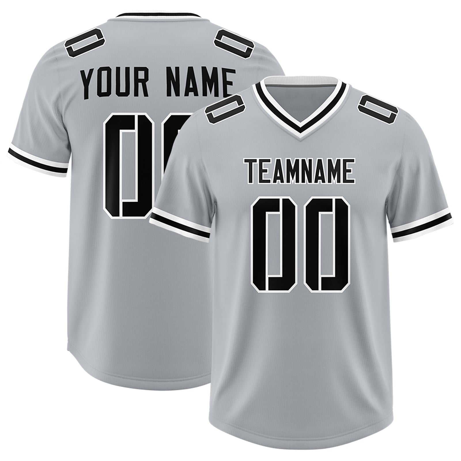 Custom Silver Classic Style American Football Jerseys