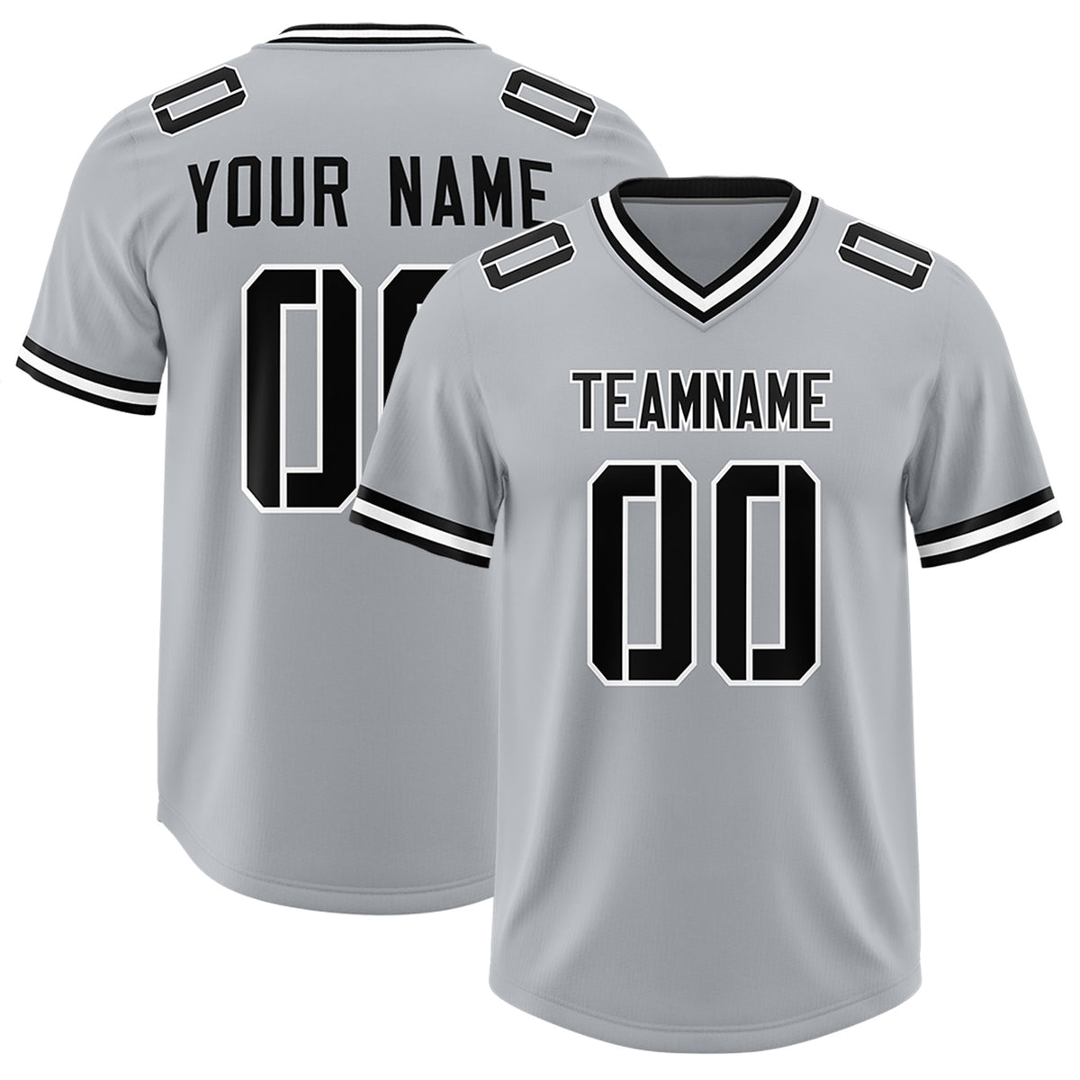 Custom Silver Classic Style American Football Jerseys