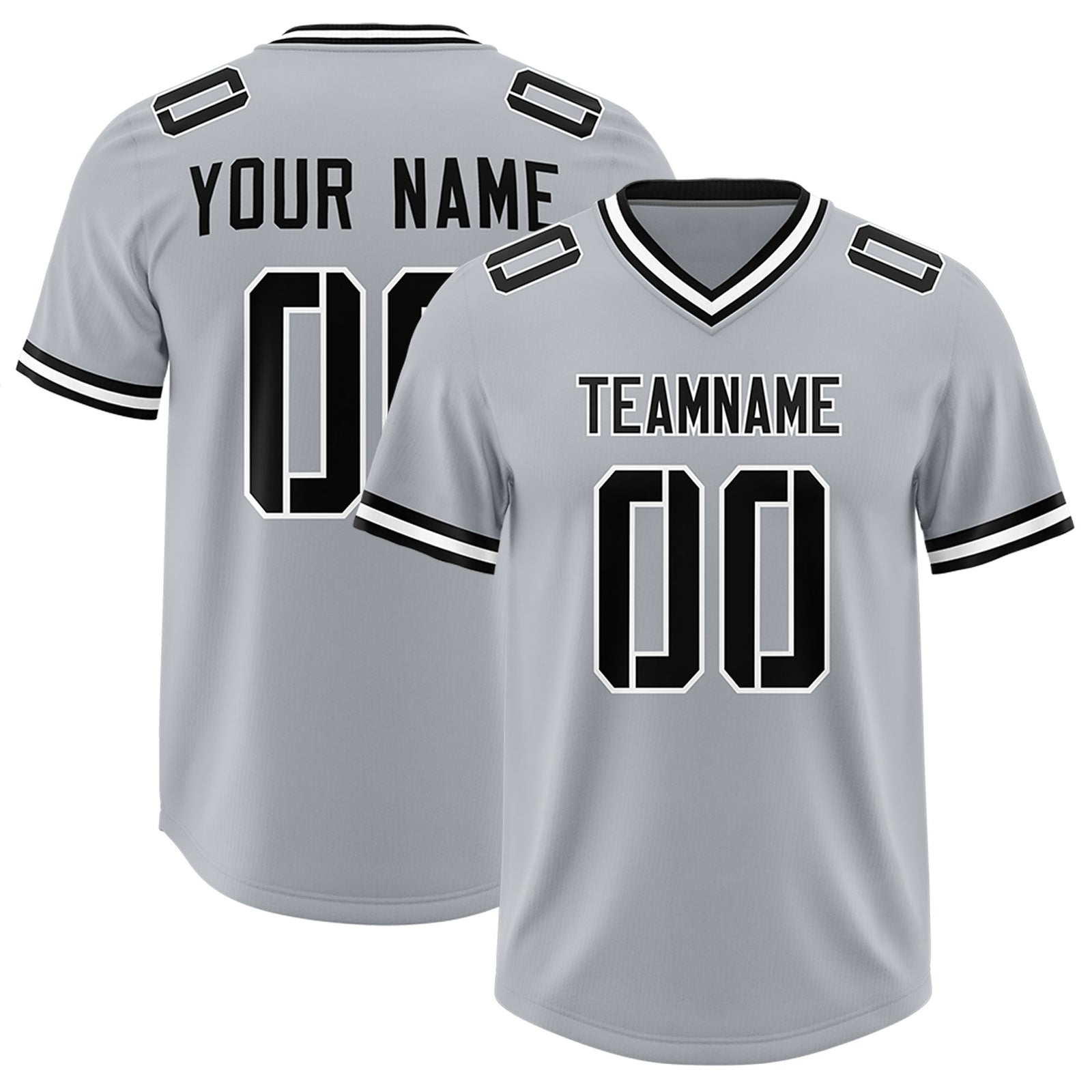 Custom Silver Classic Style American Football Jerseys