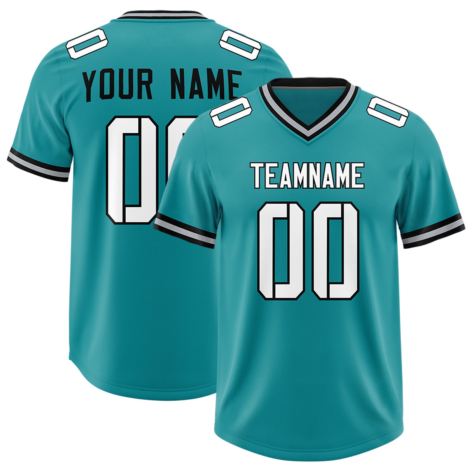 Custom Aqua Classic Style American Football Jerseys