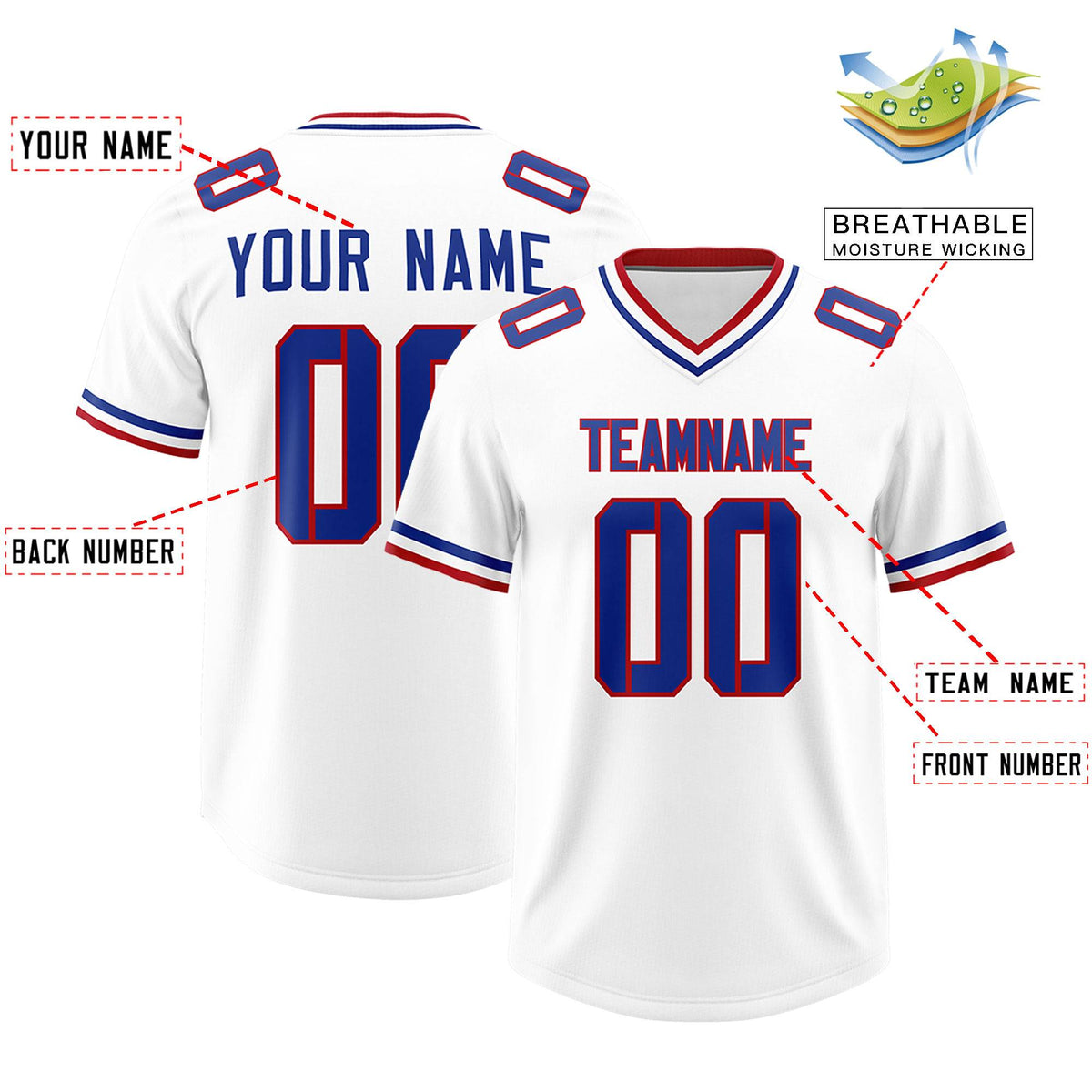 Custom White Classic Style American Football Jerseys