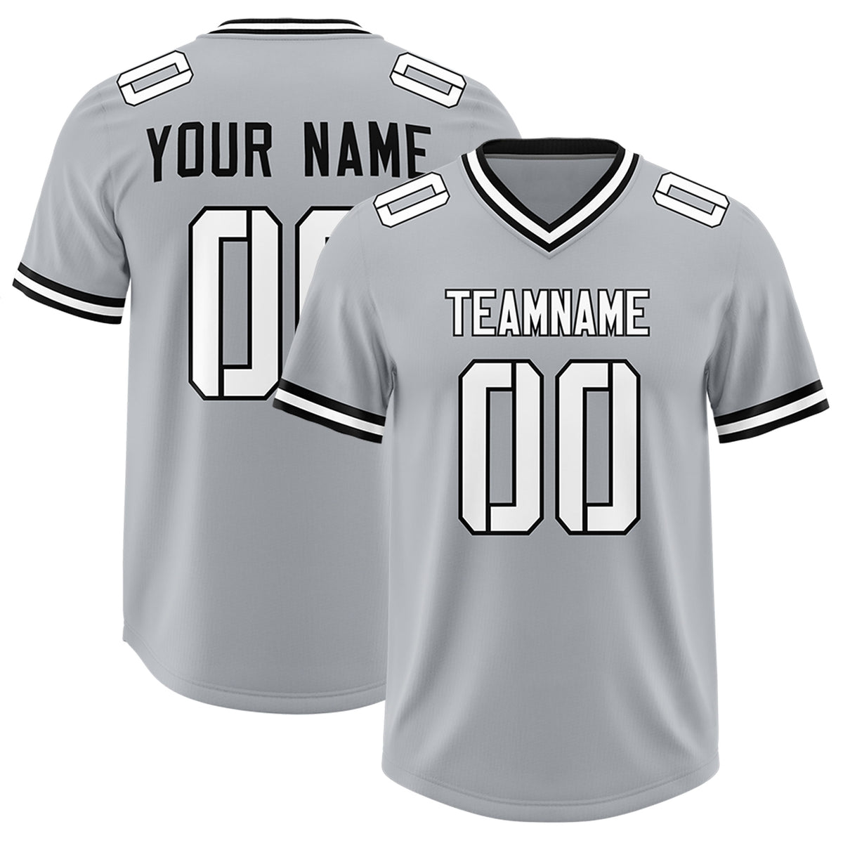 Custom Silver Classic Style American Football Jerseys