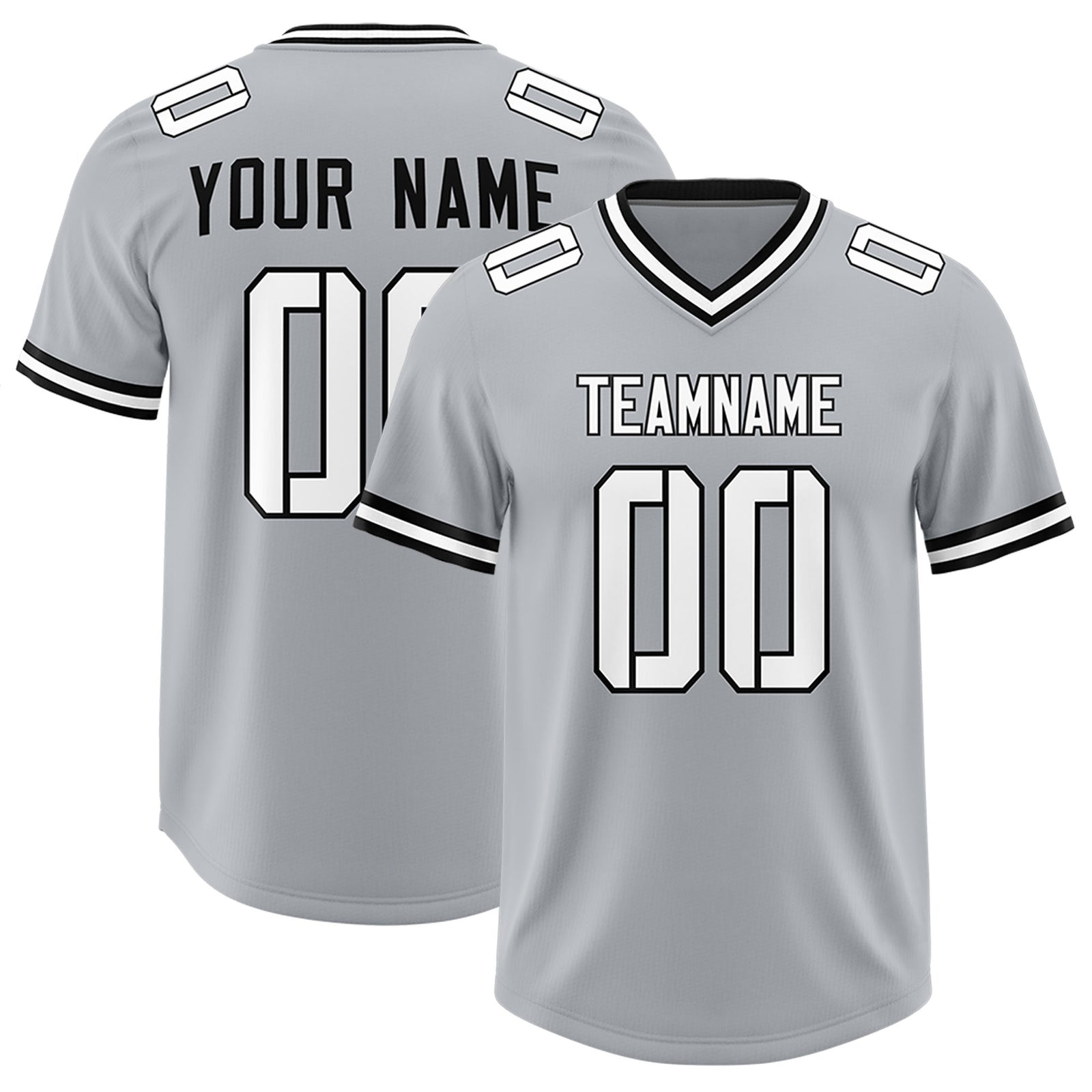 Custom Silver Classic Style American Football Jerseys