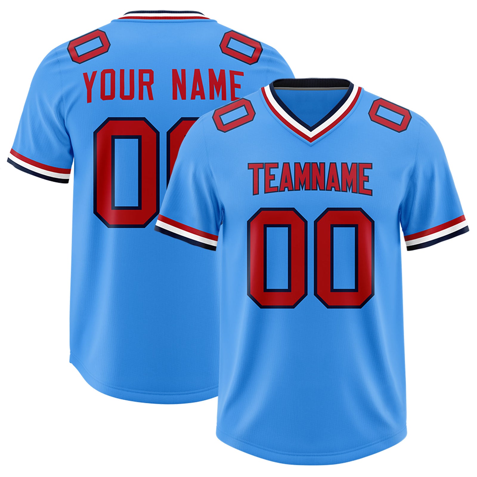 Custom Powder Blue Classic Style American Football Jerseys