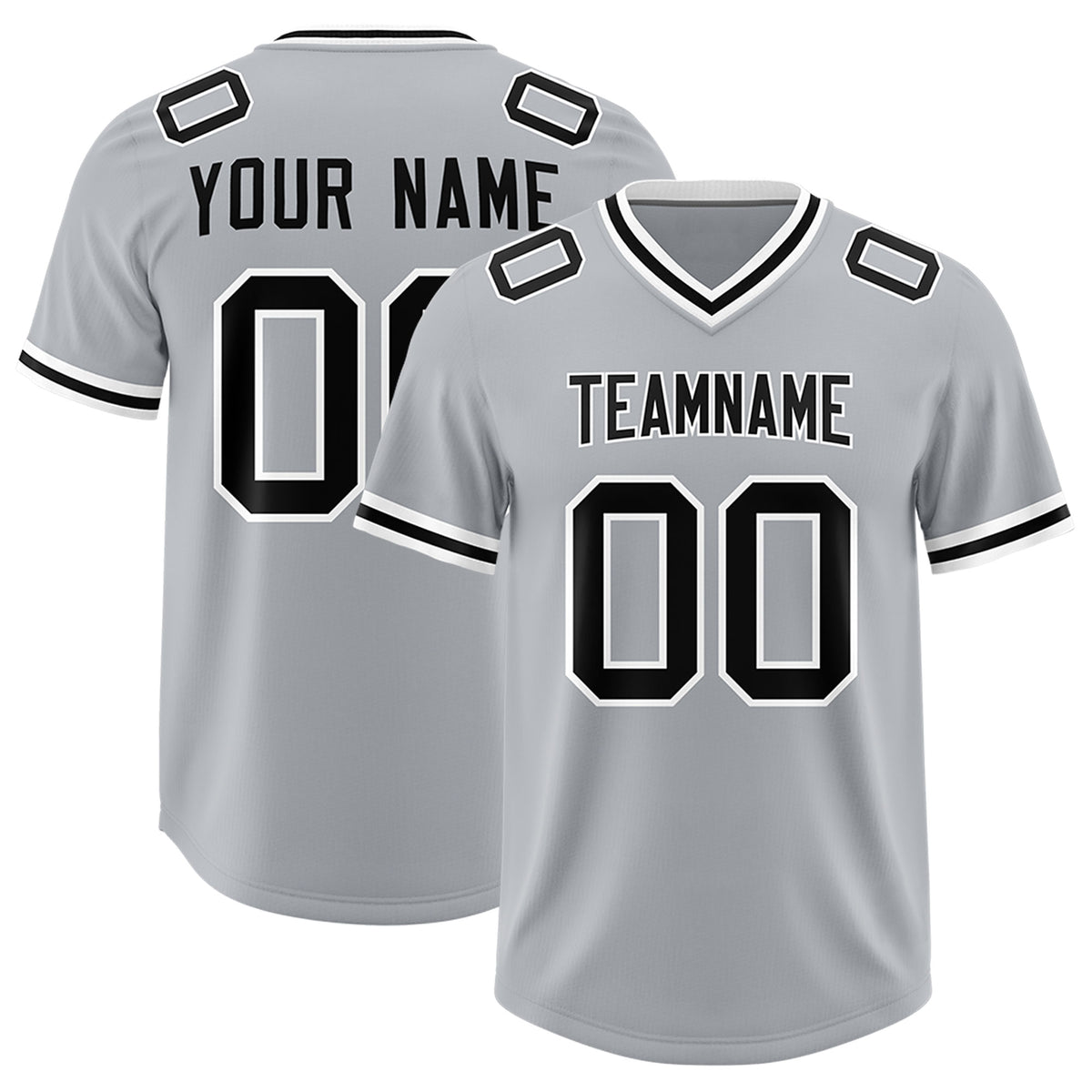 Custom Silver Classic Style American Football Jerseys