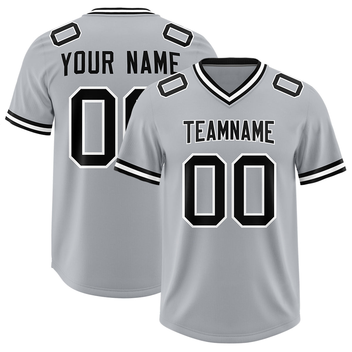 Custom Silver Classic Style American Football Jerseys