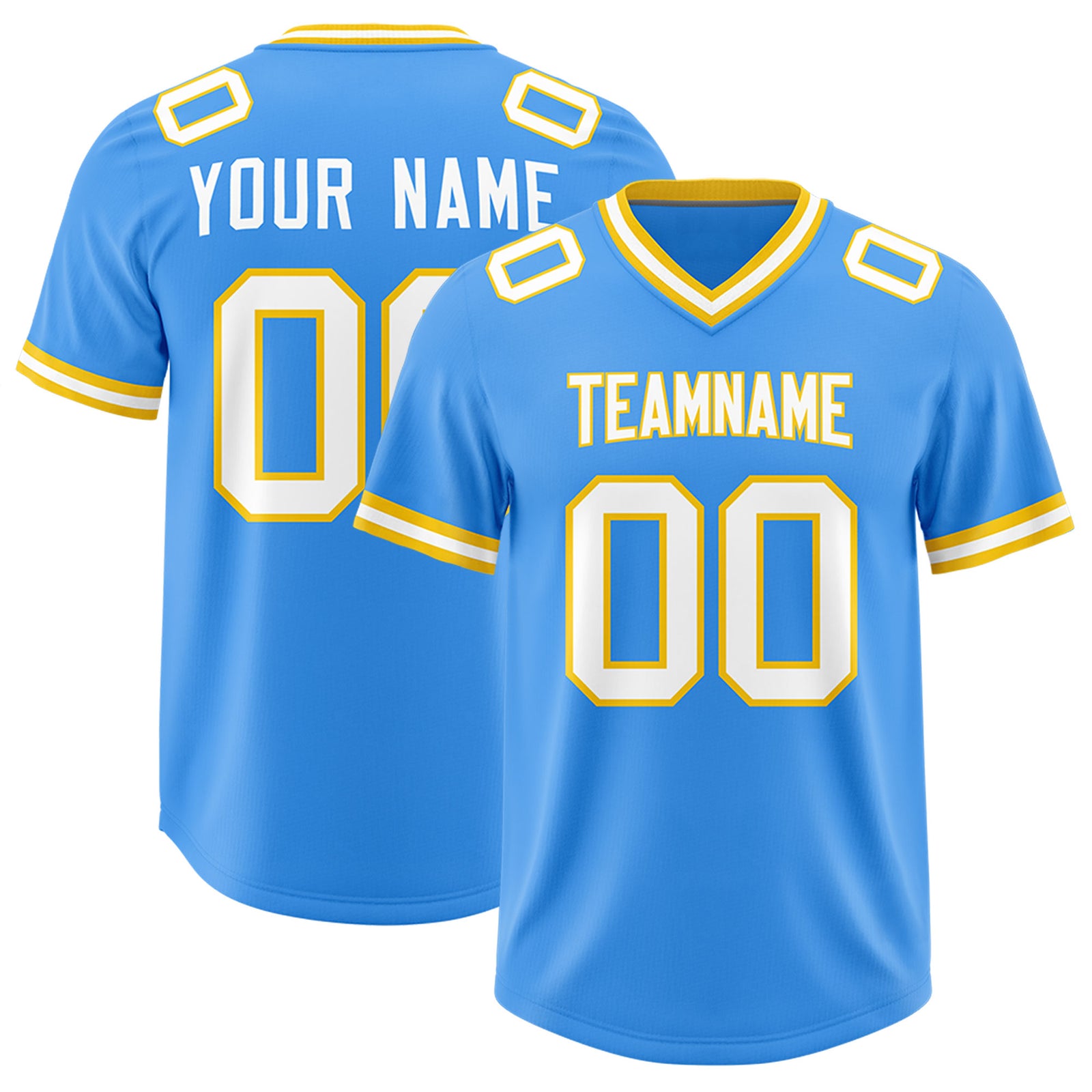 Custom Powder Blue Classic Style American Football Jerseys