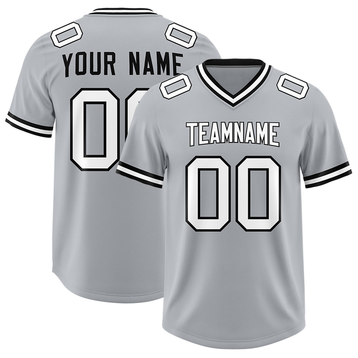 Custom Silver Classic Style American Football Jerseys