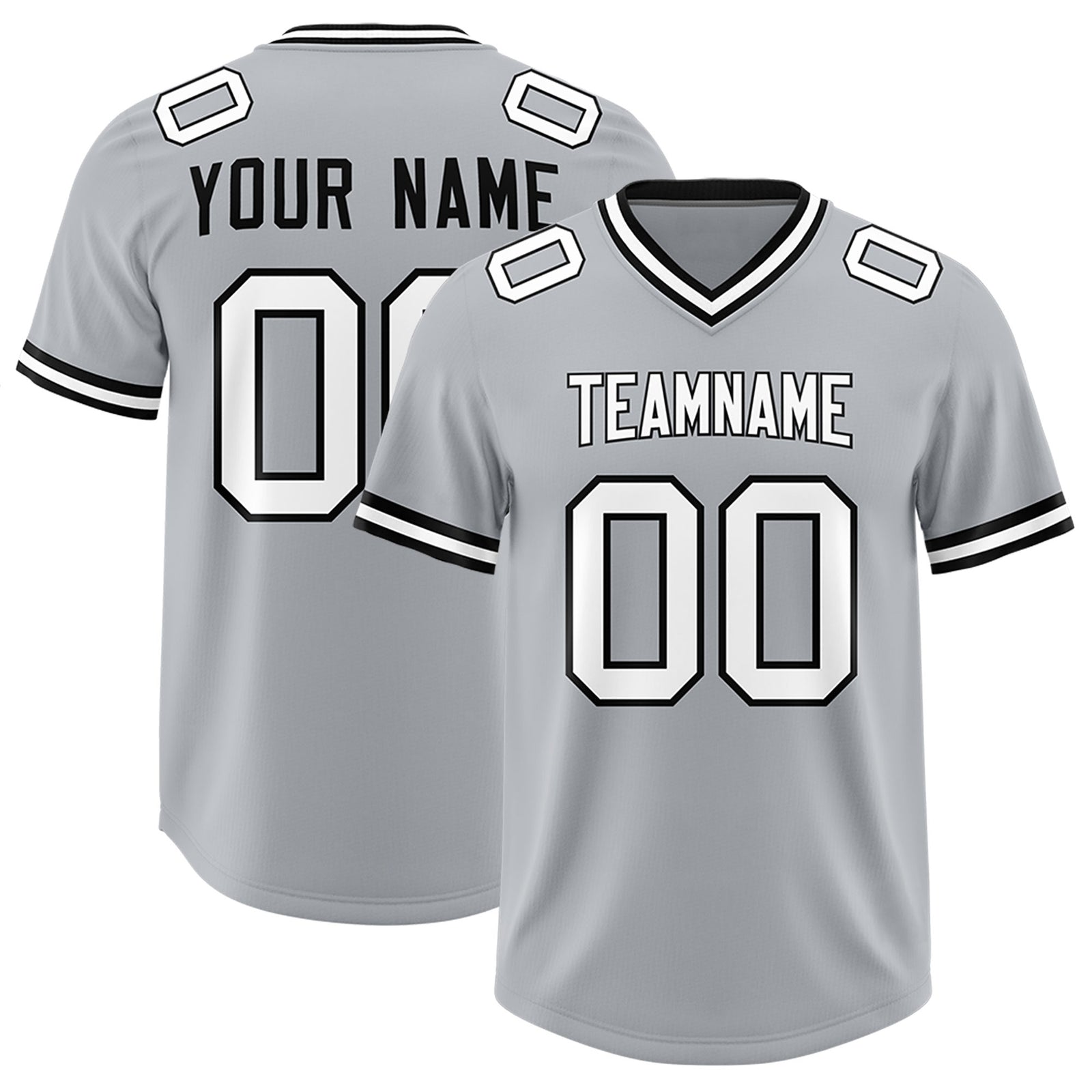 Custom Silver Classic Style American Football Jerseys