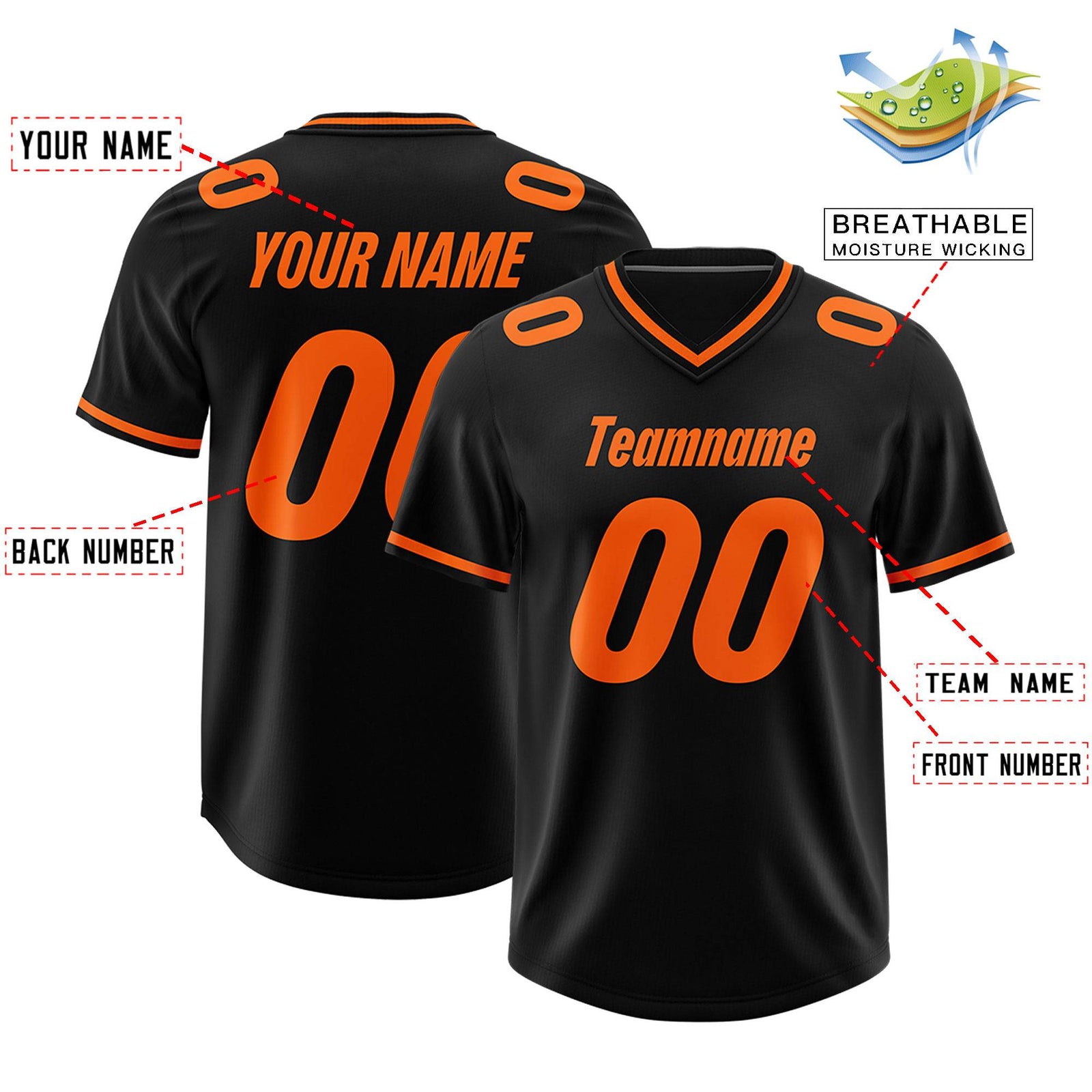 Custom Black Classic Style American Football Jerseys