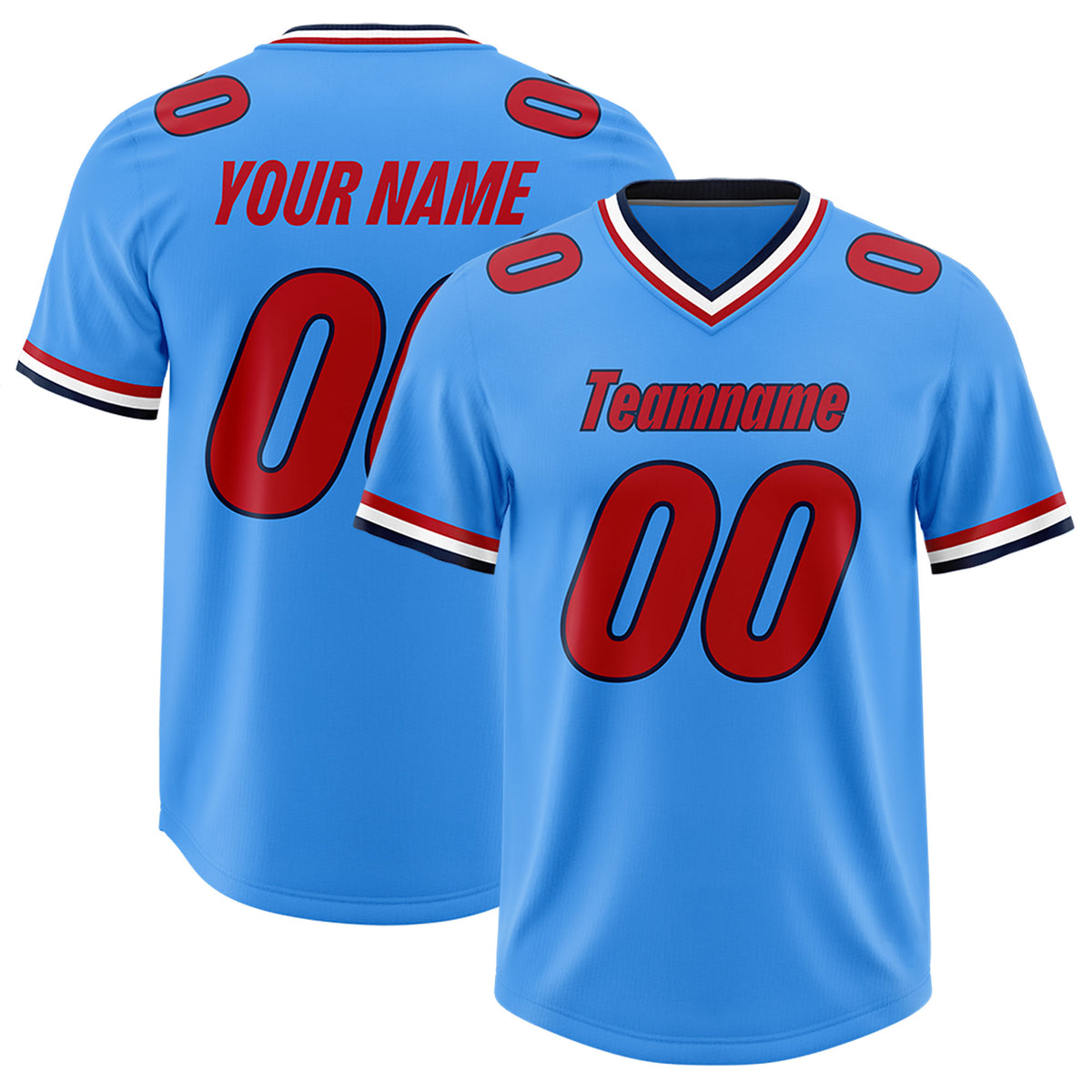 Custom Powder Blue Classic Style American Football Jerseys