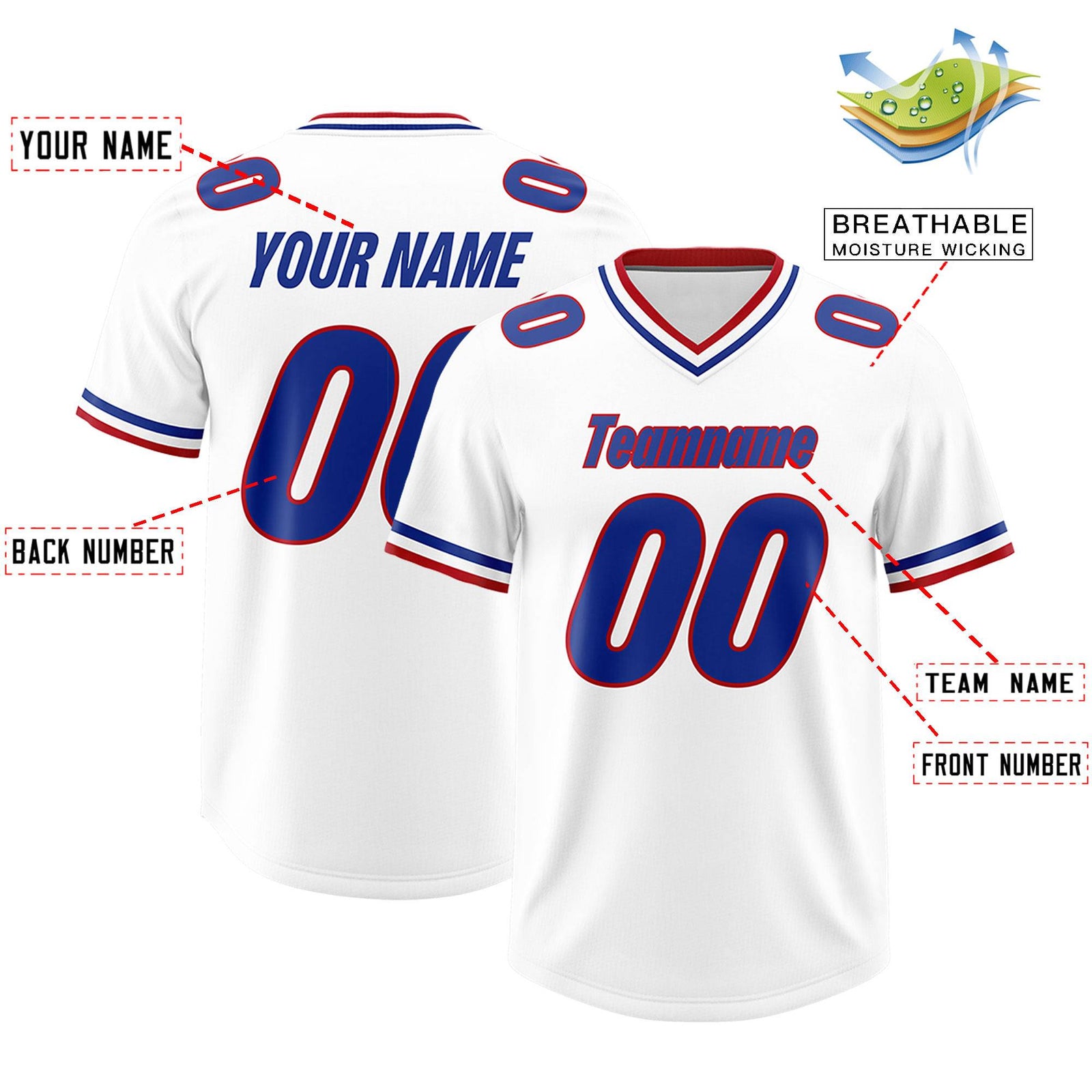 Custom White Classic Style American Football Jerseys