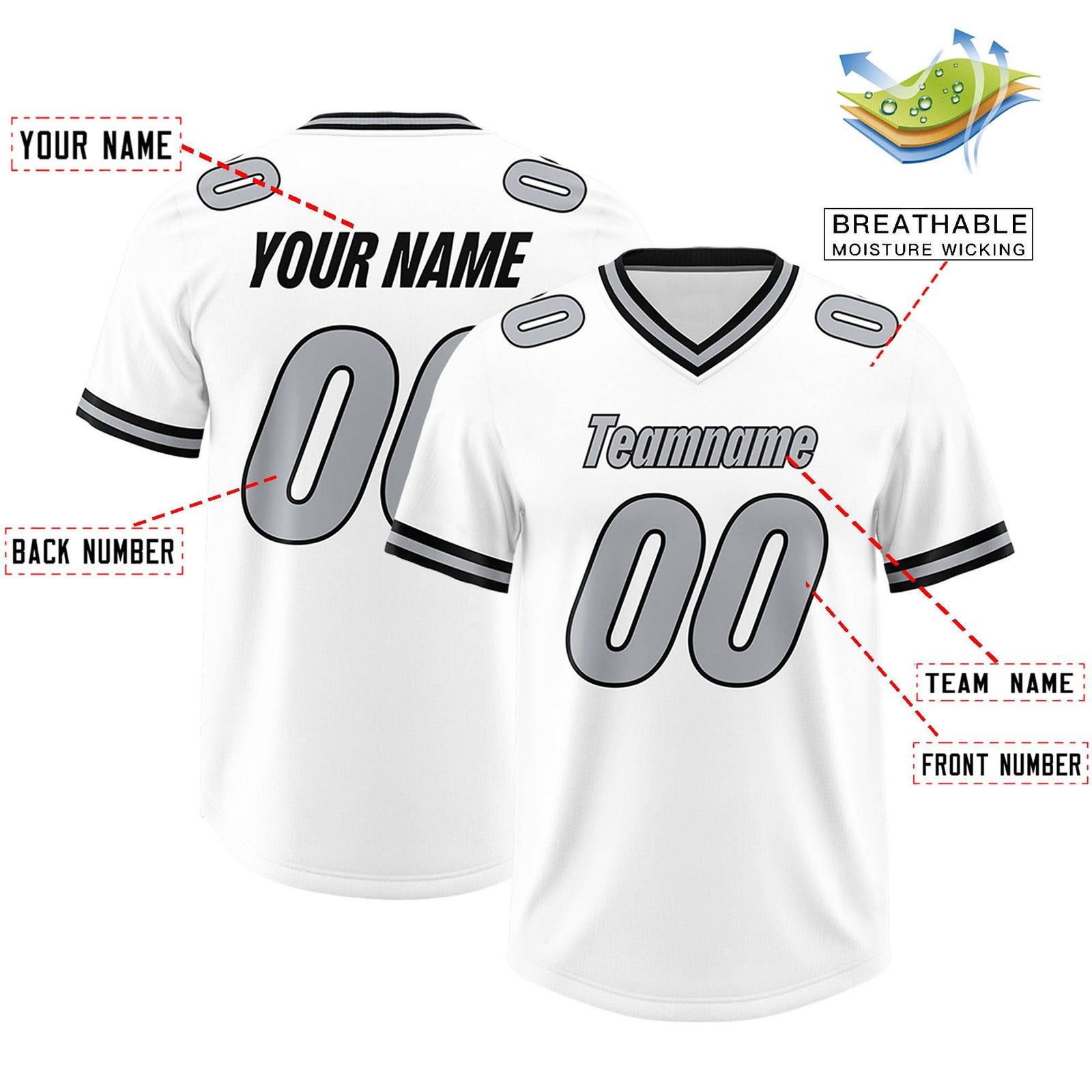 Custom White Classic Style American Football Jerseys