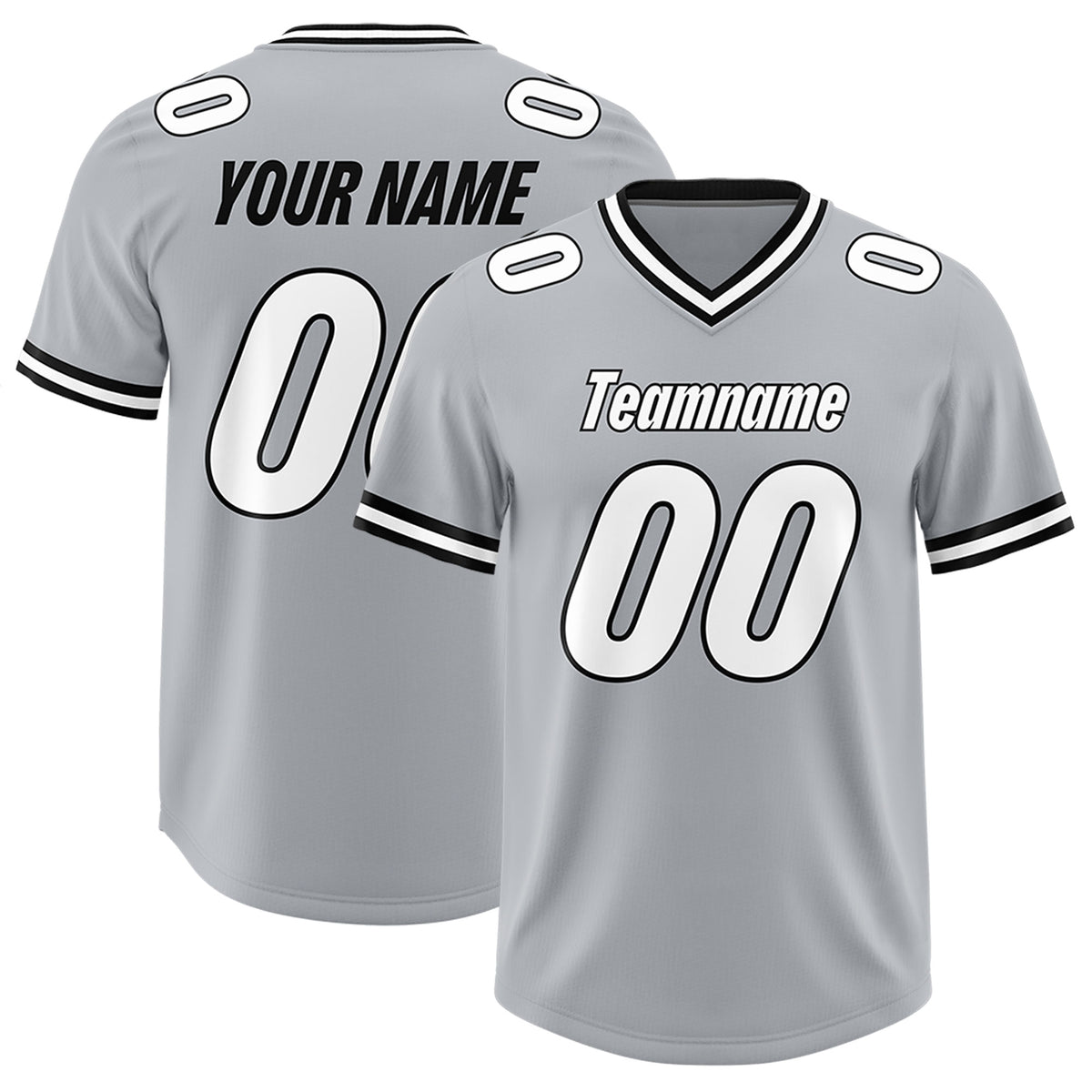 Custom Silver Classic Style American Football Jerseys